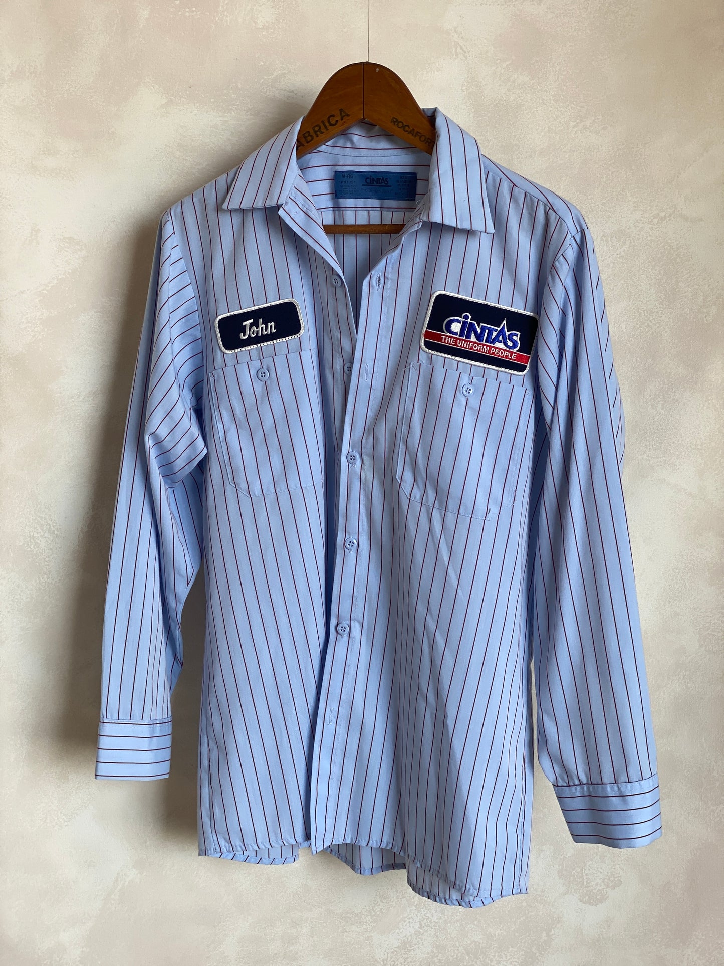 Med. Vintage Cintas stripe Work shirt Made in USA - USA Vintage Bcn