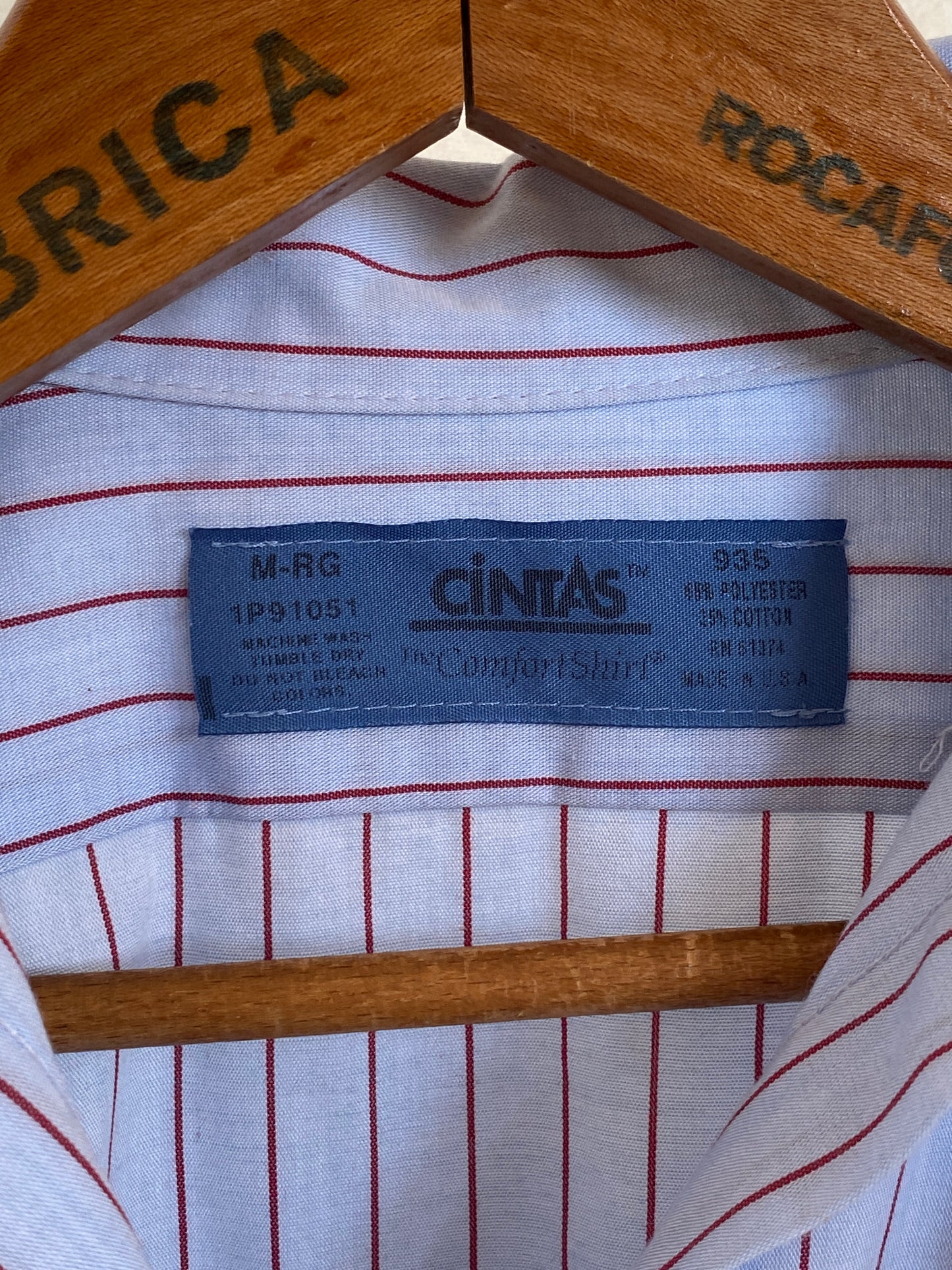 Med. Vintage Cintas stripe Work shirt Made in USA - USA Vintage Bcn