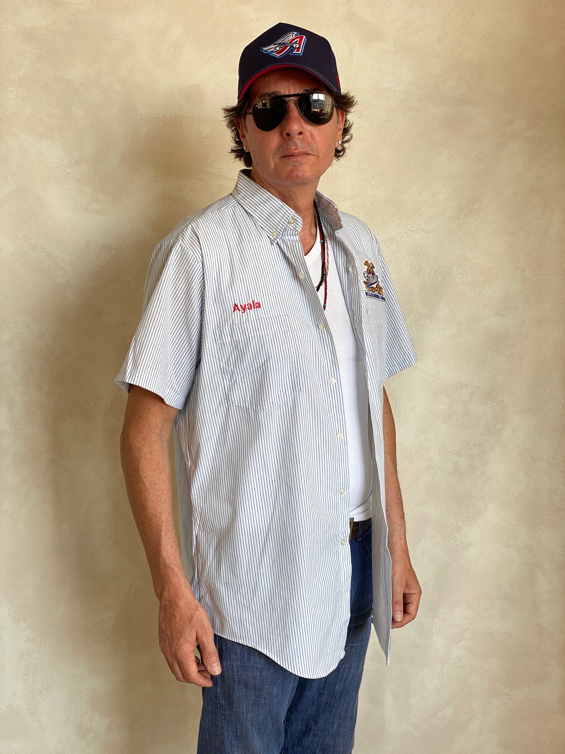 Large. Vintage Miller stripe Work shirt Made in USA - USA Vintage Bcn