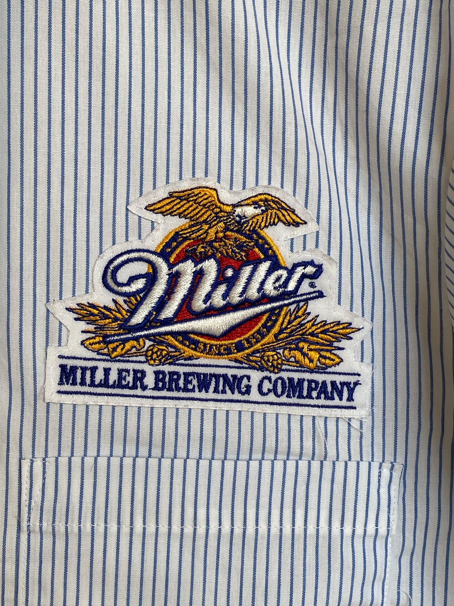 Large. Vintage Miller stripe Work shirt Made in USA - USA Vintage Bcn