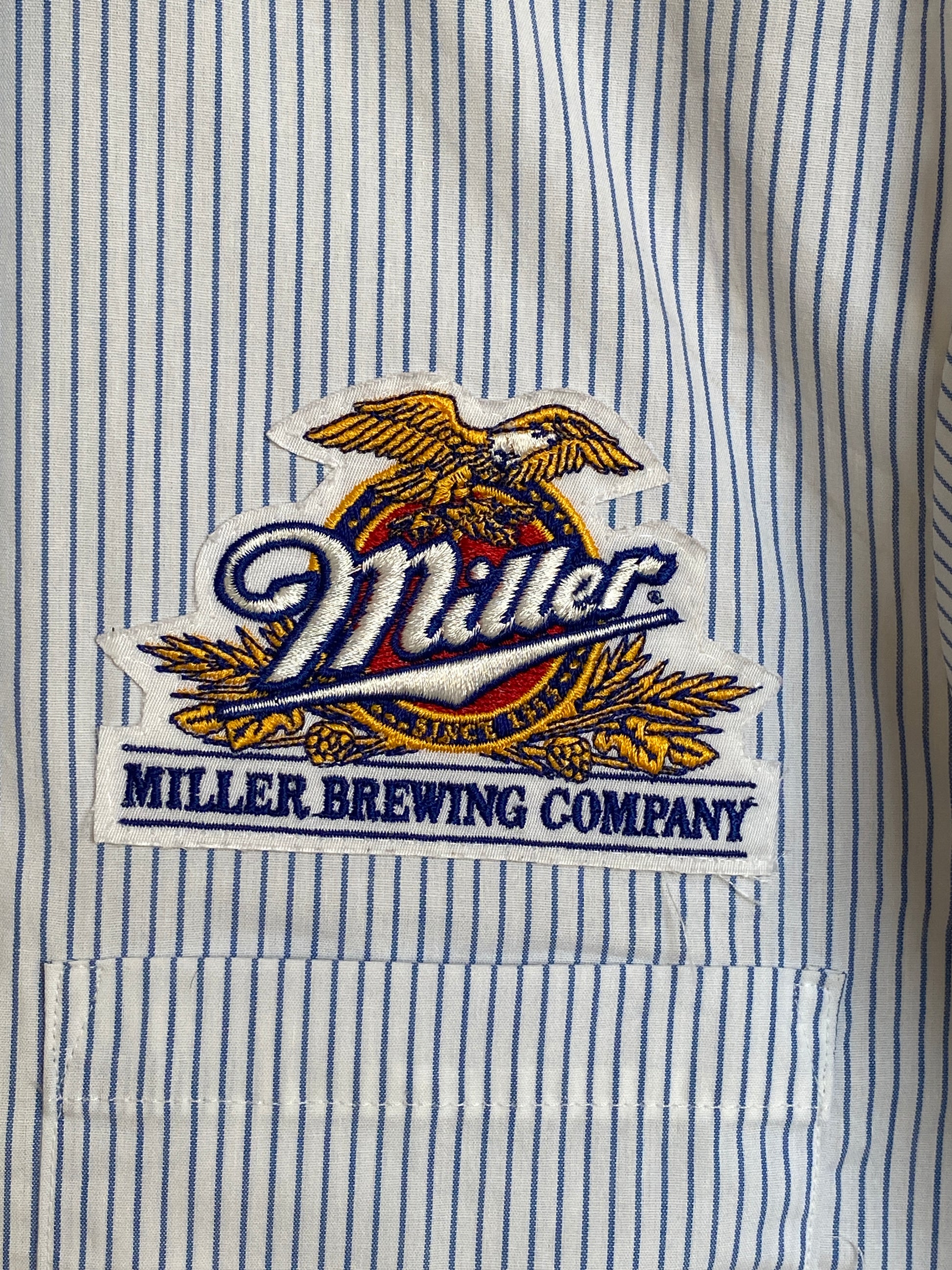 Large. Vintage Miller stripe Work shirt Made in USA - USA Vintage Bcn