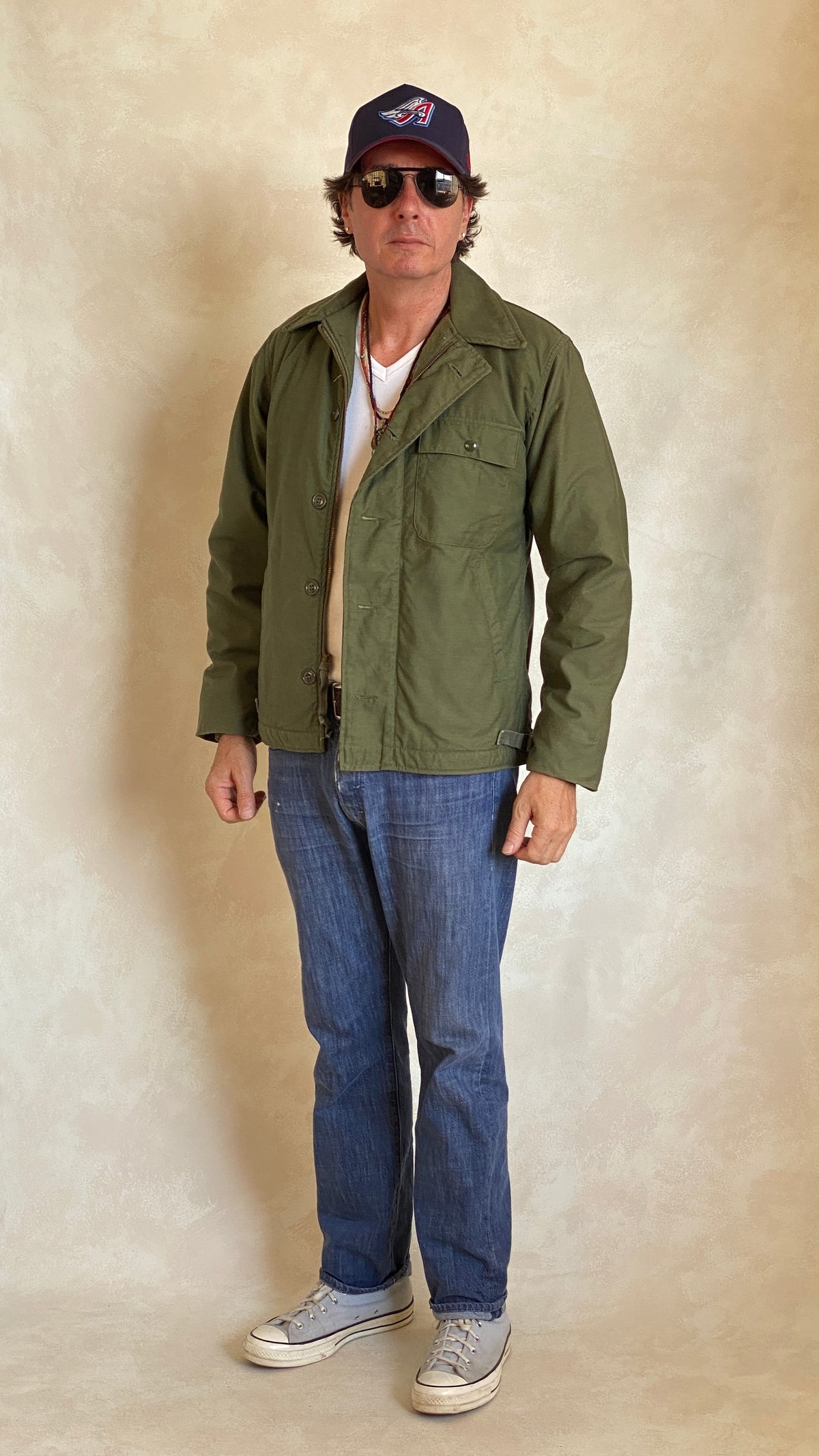 US Navy A-2 Deck Jacket — 1985 Issue, Authentic Military Outerwear- Size Small-AJ357 Studio