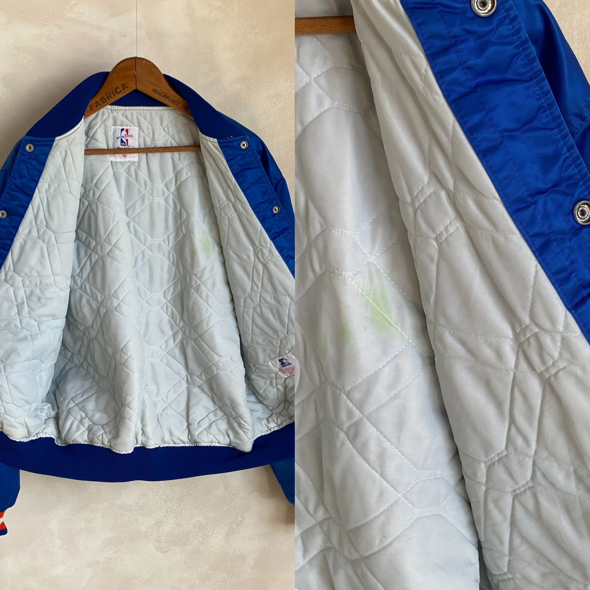 Vintage 1980s Cleveland Cavaliers Starter satin jacket with retro logo and bold team colors, size XL