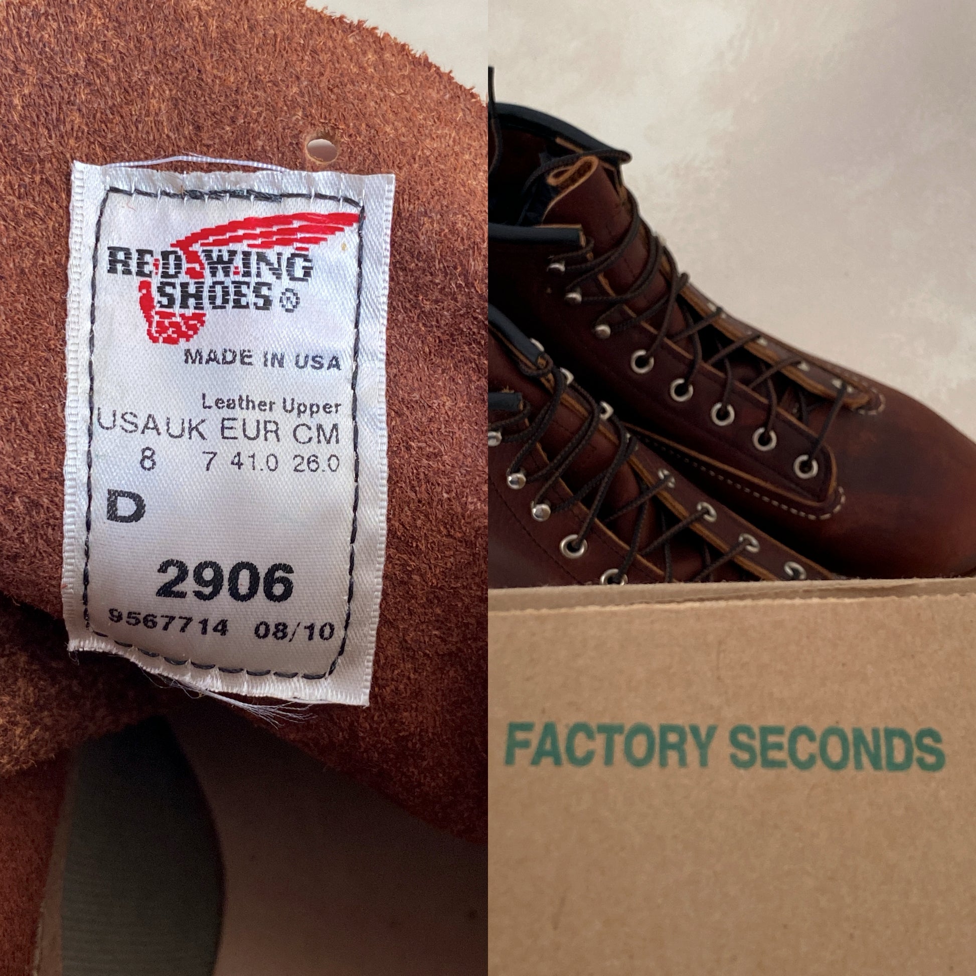 Size 8 D (41 Euro) R W Lineman 2906 Boots Made In USA. Seconds - USA Vintage Bcn