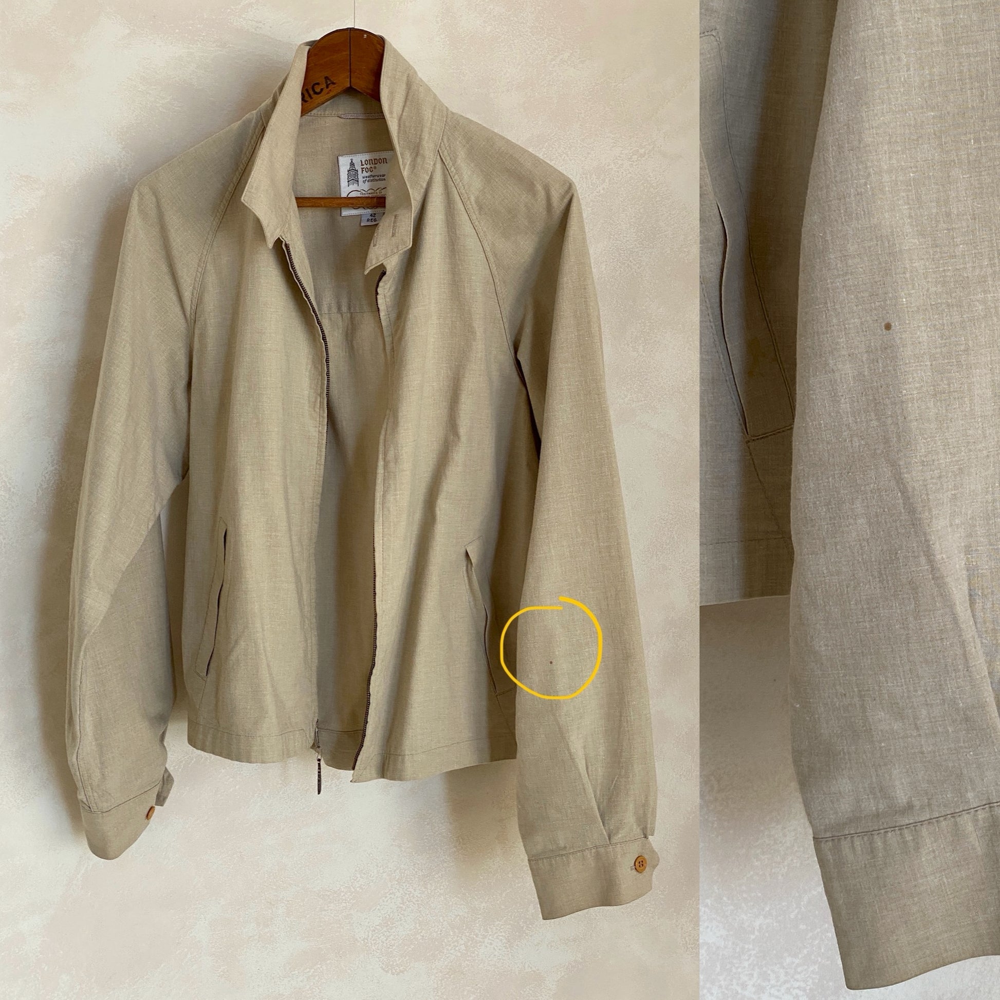 Size 42 Reg London Fog Vintage cotton jacket Made in USA - USA Vintage Bcn