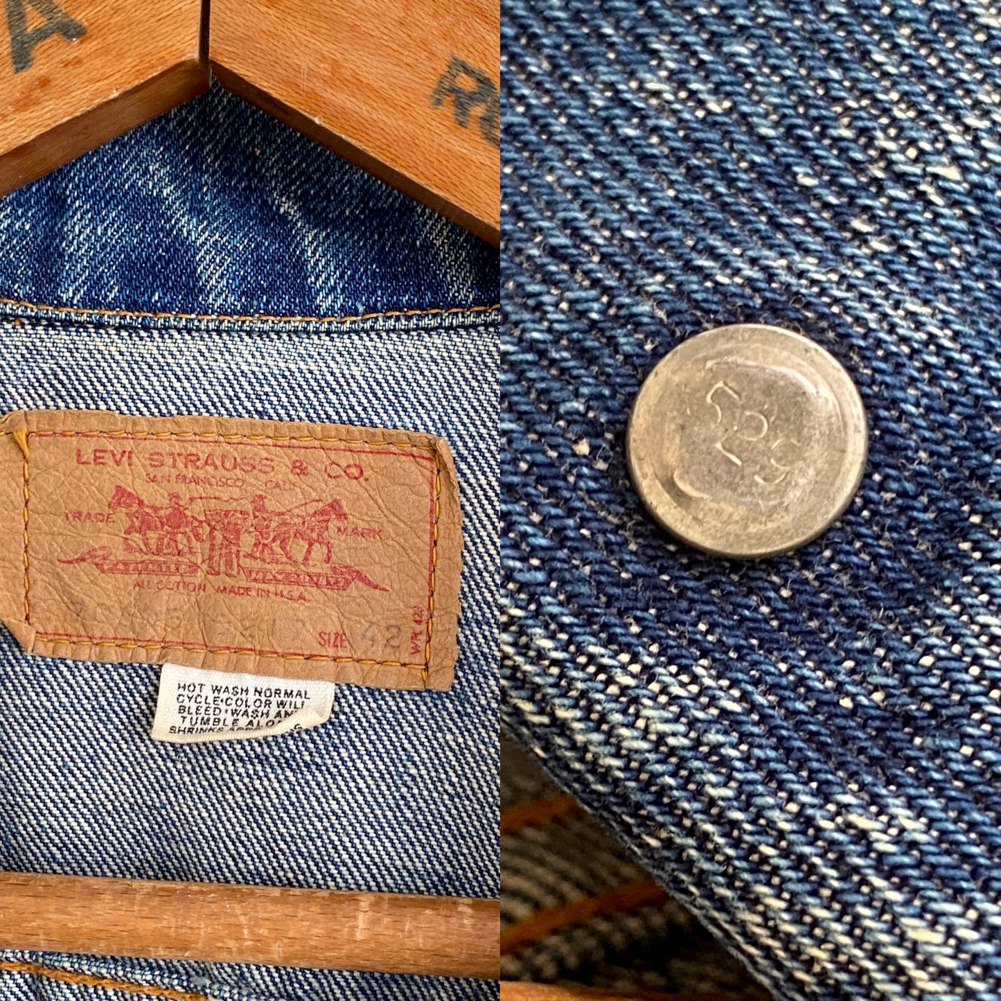 Size 42US / 52EU Vintage 1971 Levis Single Stitch Jacket, Made in USA-AJ357 Studio