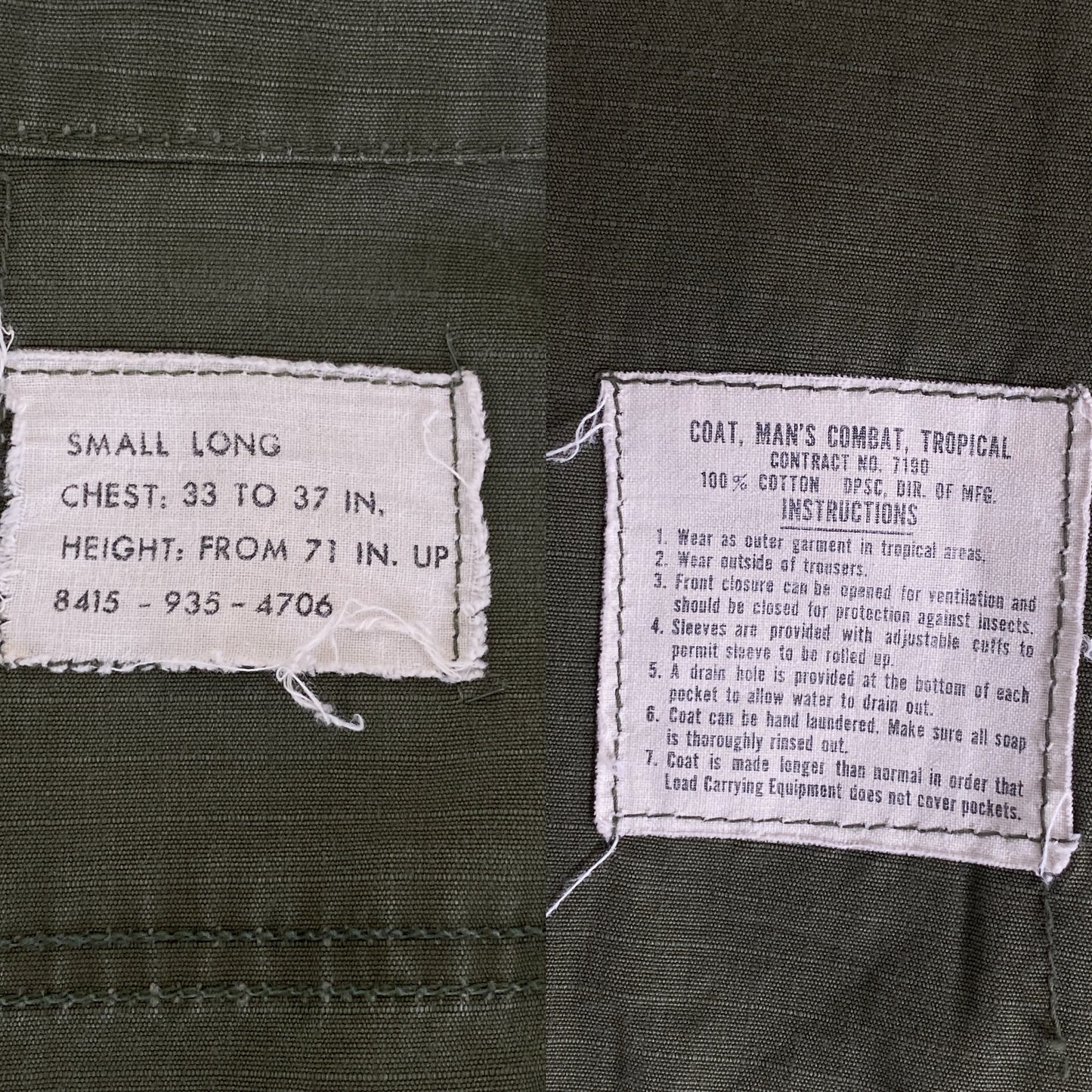 Authentic 60s US Army Vintage Vietnam Jungle Jacket | Size Small Long | Timeless Military Style-AJ357 Studio