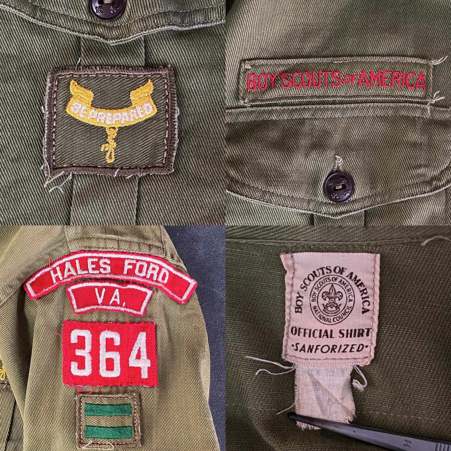 Vintage 60s Boy Scouts of America Shirt – 100% Cotton Work Shirt Made in USA – Size Medium