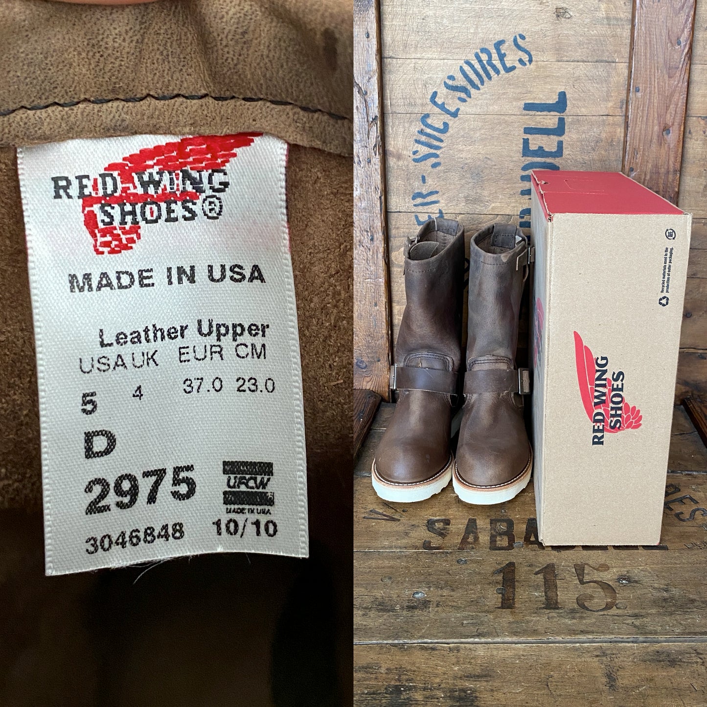 Red Wing 2975 Heritage Engineer Boots - Size 5D (37 EU), Made in USA (Seconds)