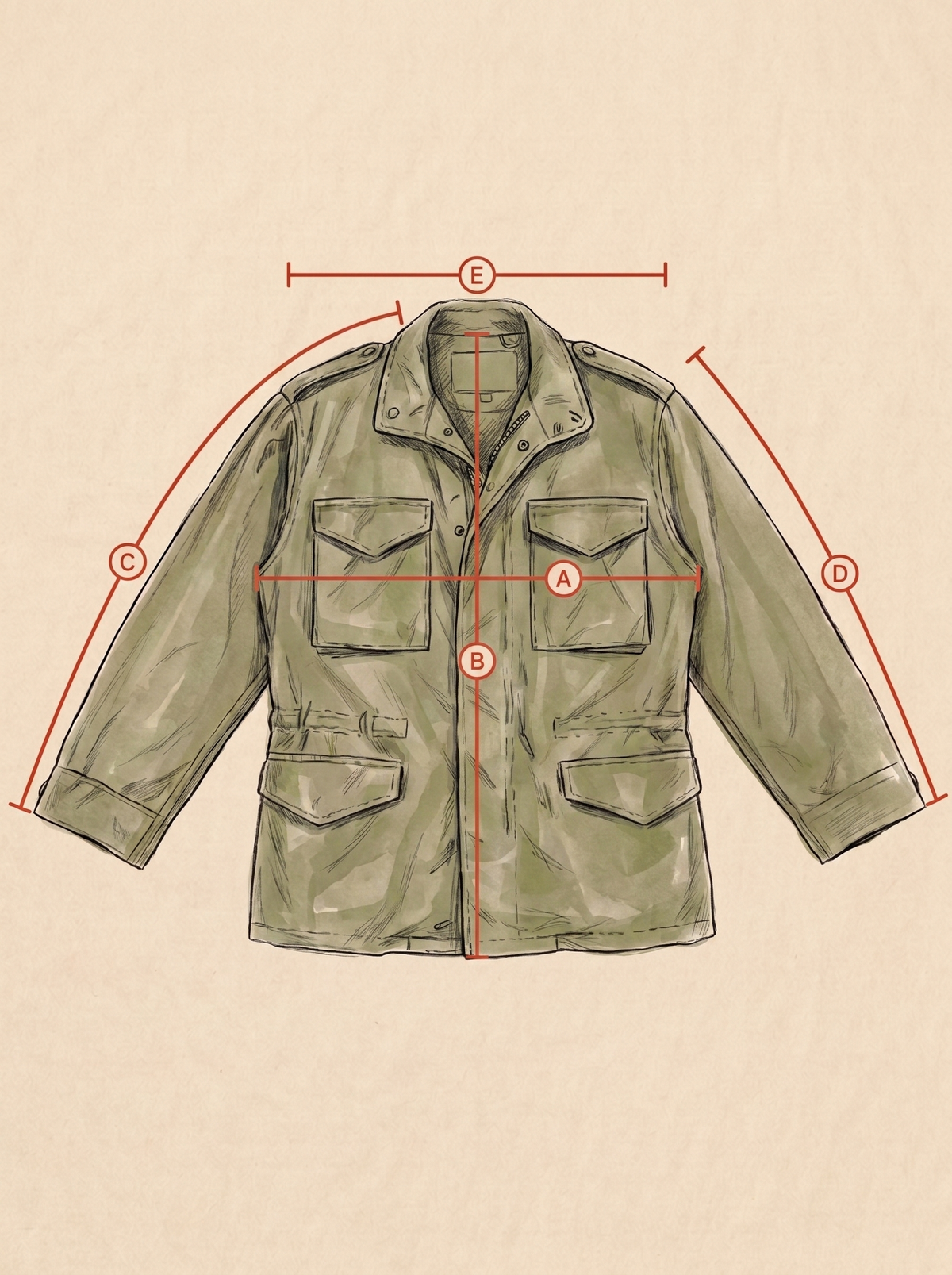 Vintage 1965 U.S. Air Force OG-107 Field Jacket – Vietnam War Era – Medium Long