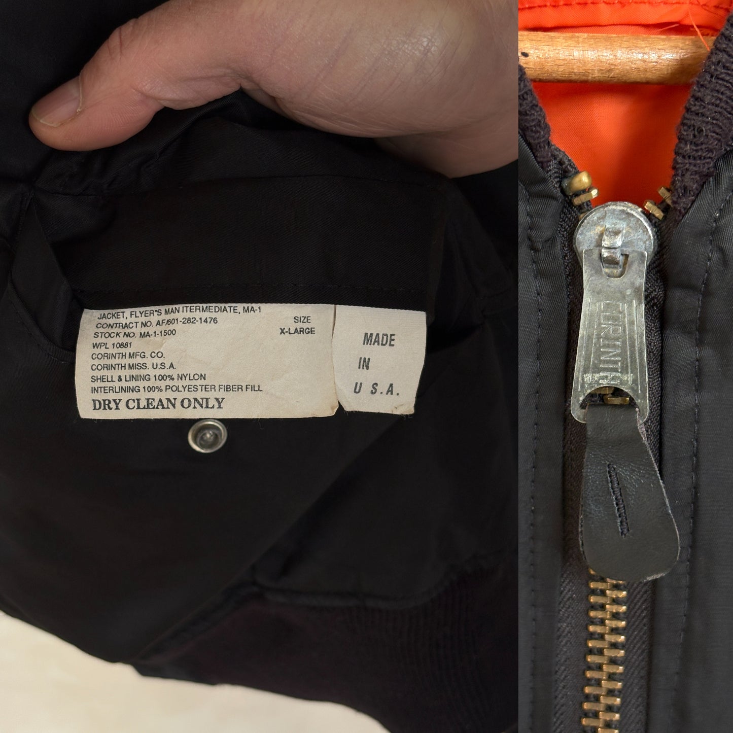 Vintage MA-1 Flight Jacket Flying Intermediate Bomber Made USA Size XL Mens Classic Military-AJ357 Studio