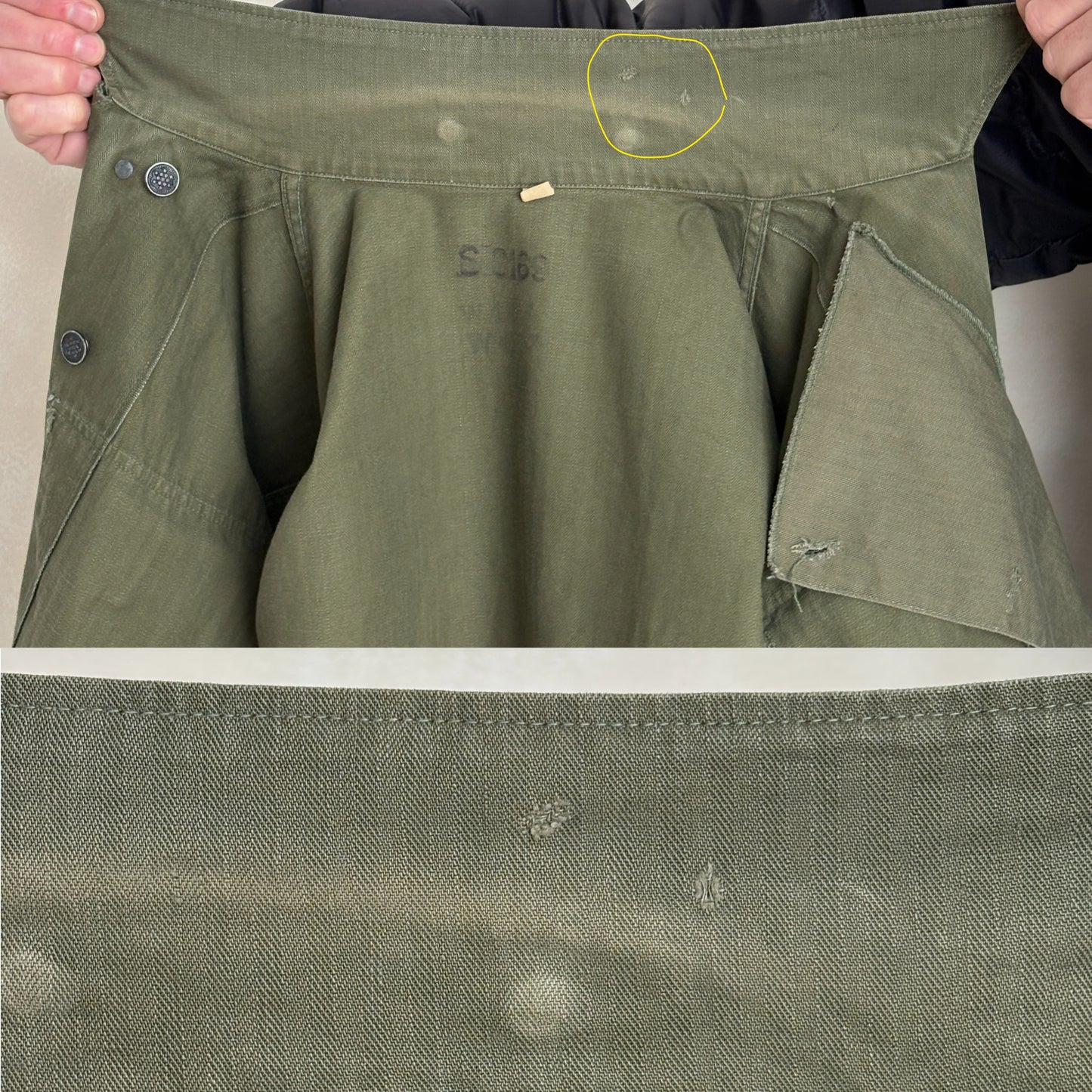 Vintage WW2 US Army 2nd Pattern HBT 13 Stars Button Combat Shirt/Jacket-AJ357 Studio-AJ357 Studio