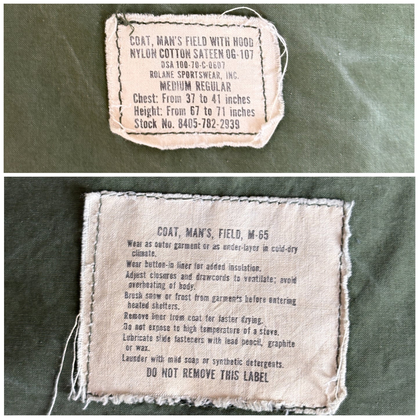 Size Med Reg. Authentic 1970 M-65 US Army Field Jacket | OG-107 Military Issue