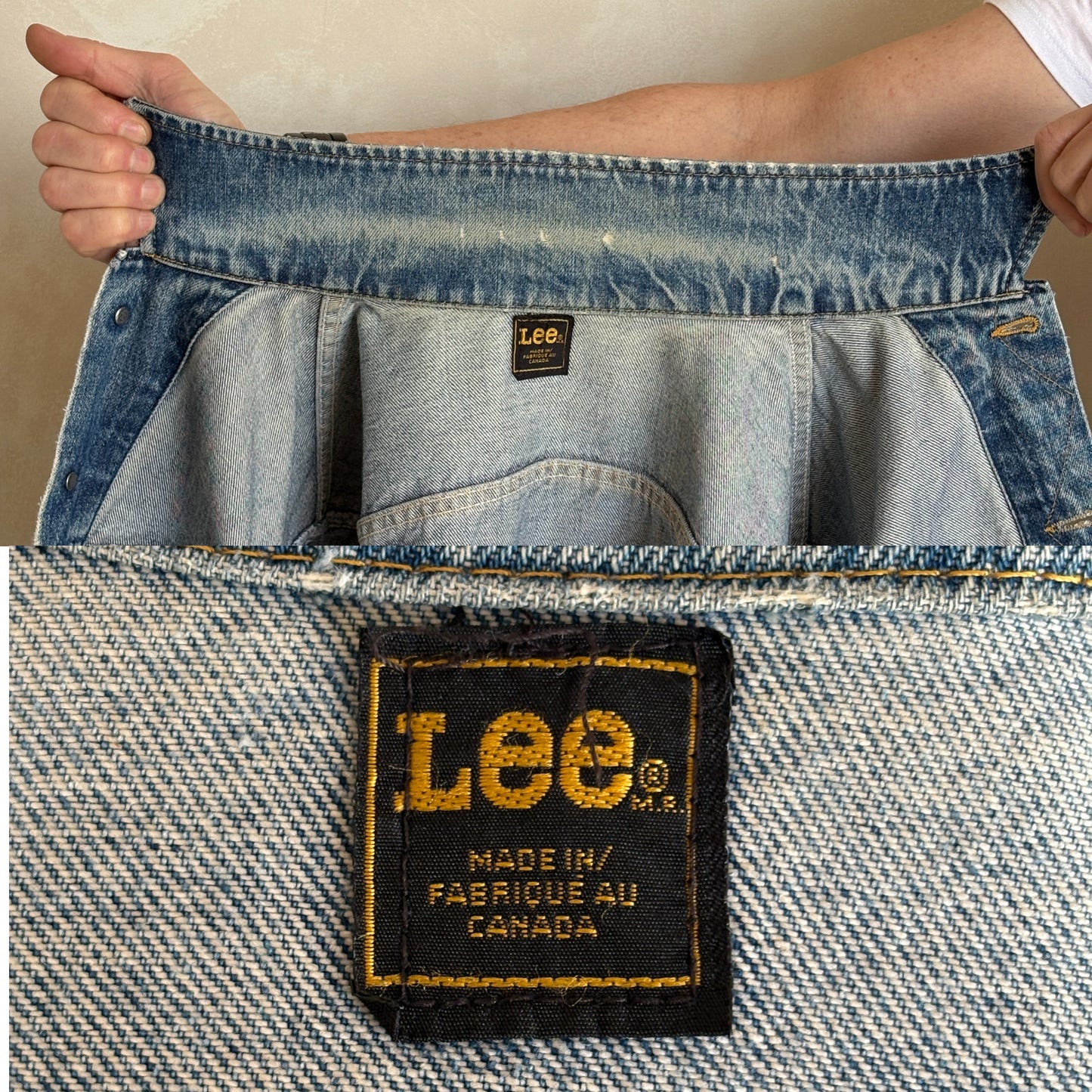 Vintage 80s Lee Denim Jacket 2 Pockets Made in Canada | Size 42US / 52EU