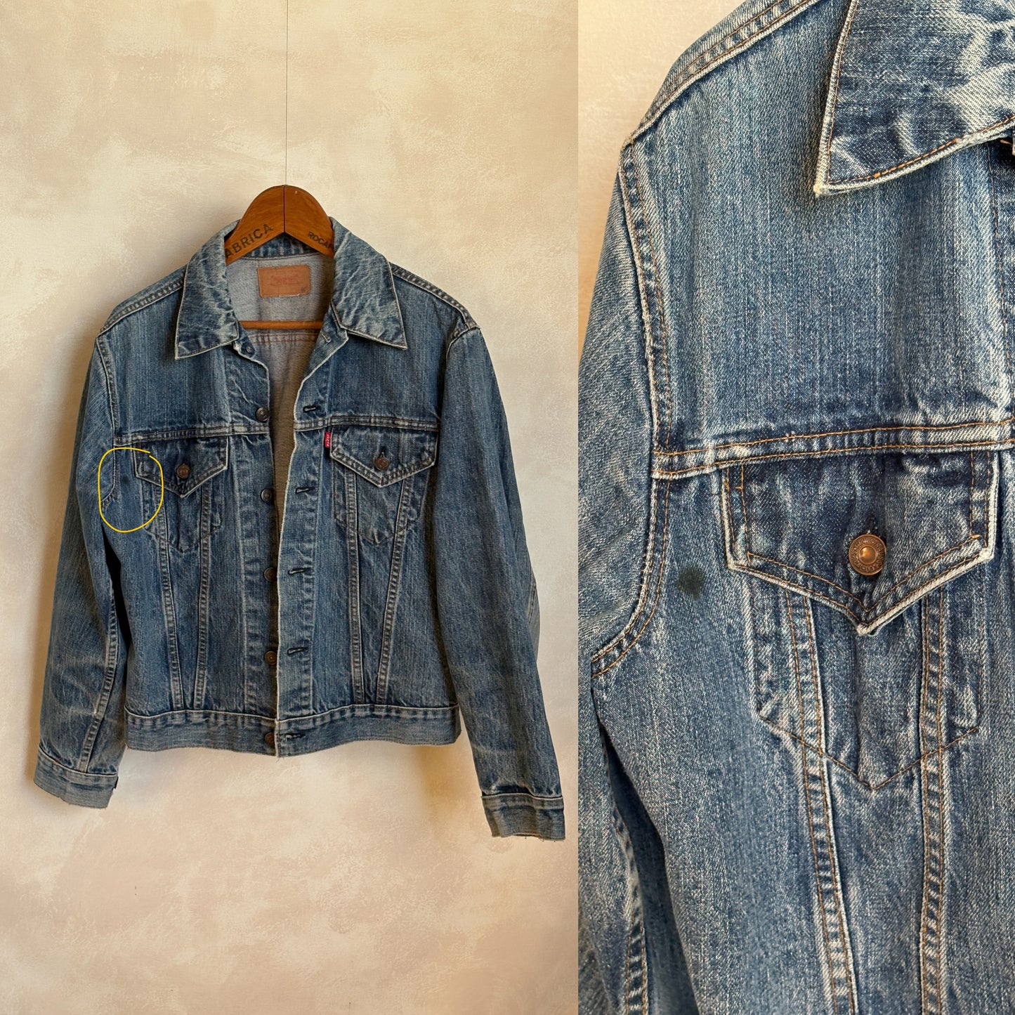 Size 40US / 50EU. Vintage 70s Levi’s Denim Jacket – 2 Pockets – Made in USA - USA Vintage Bcn