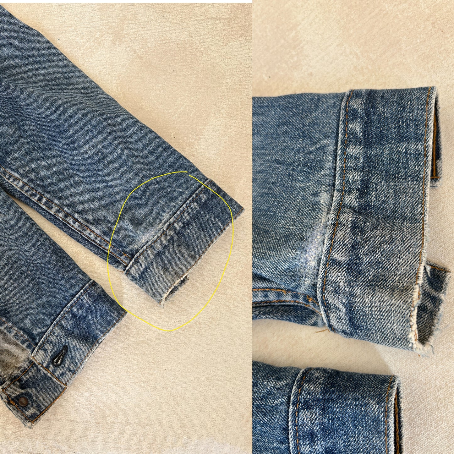 Size 42US / 52EU. Vintage late 70s 70505 Levis 2 pockets made in USA - USA Vintage Bcn