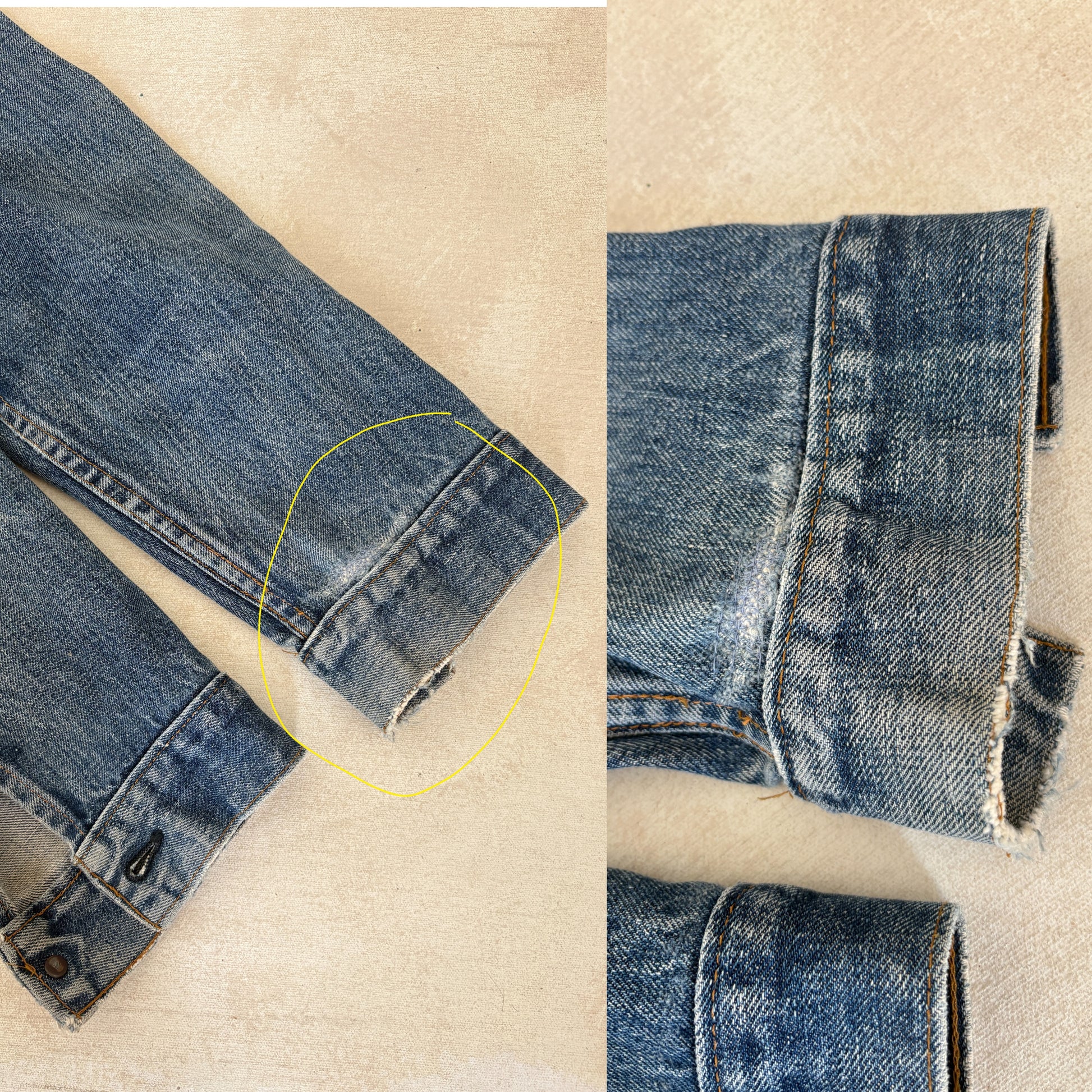 Size 42US / 52EU. Vintage late 70s 70505 Levis 2 pockets made in USA - USA Vintage Bcn