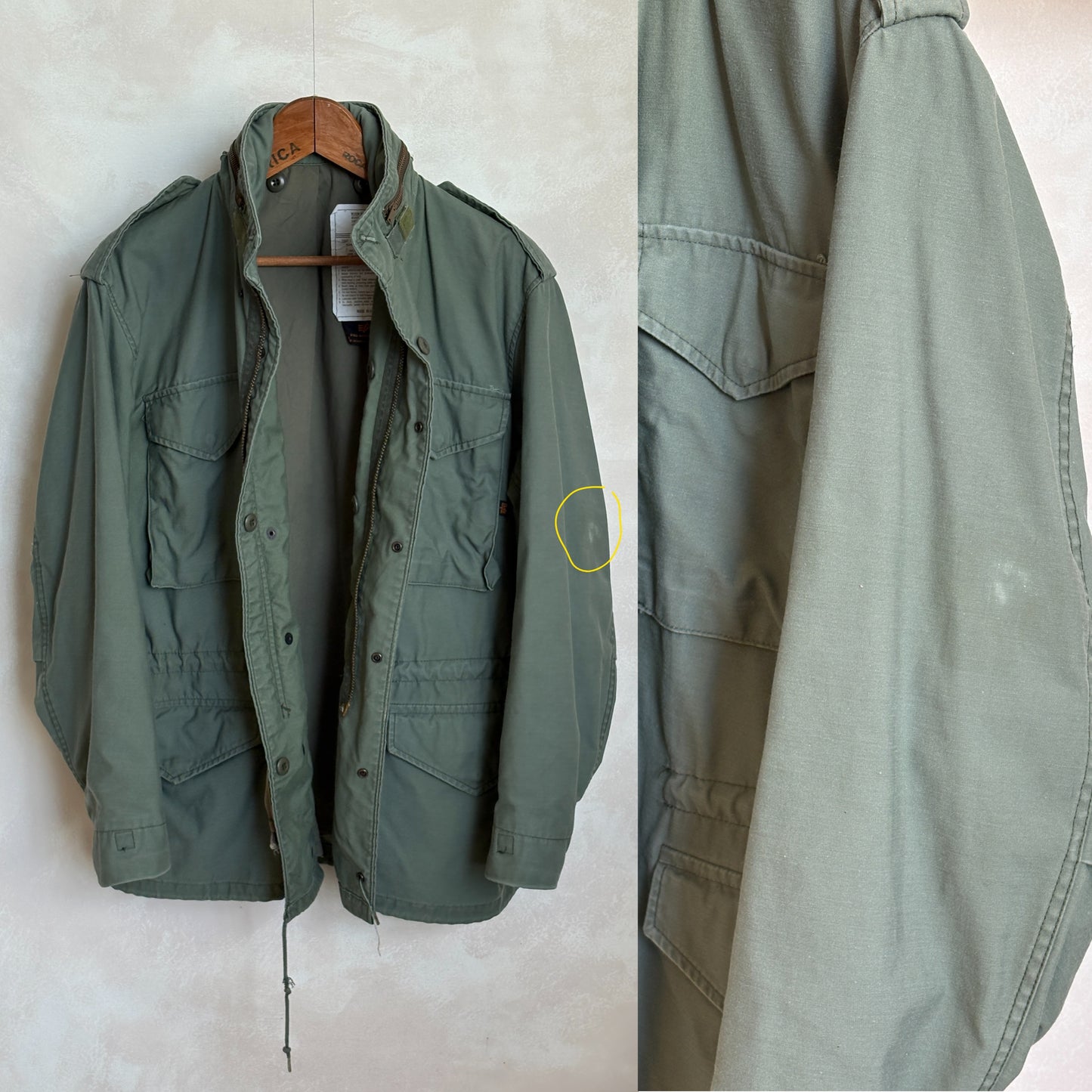 Medium Reg. Alpha Industries M-65 field jacket Military style (Made for civilians ) - USA Vintage Bcn