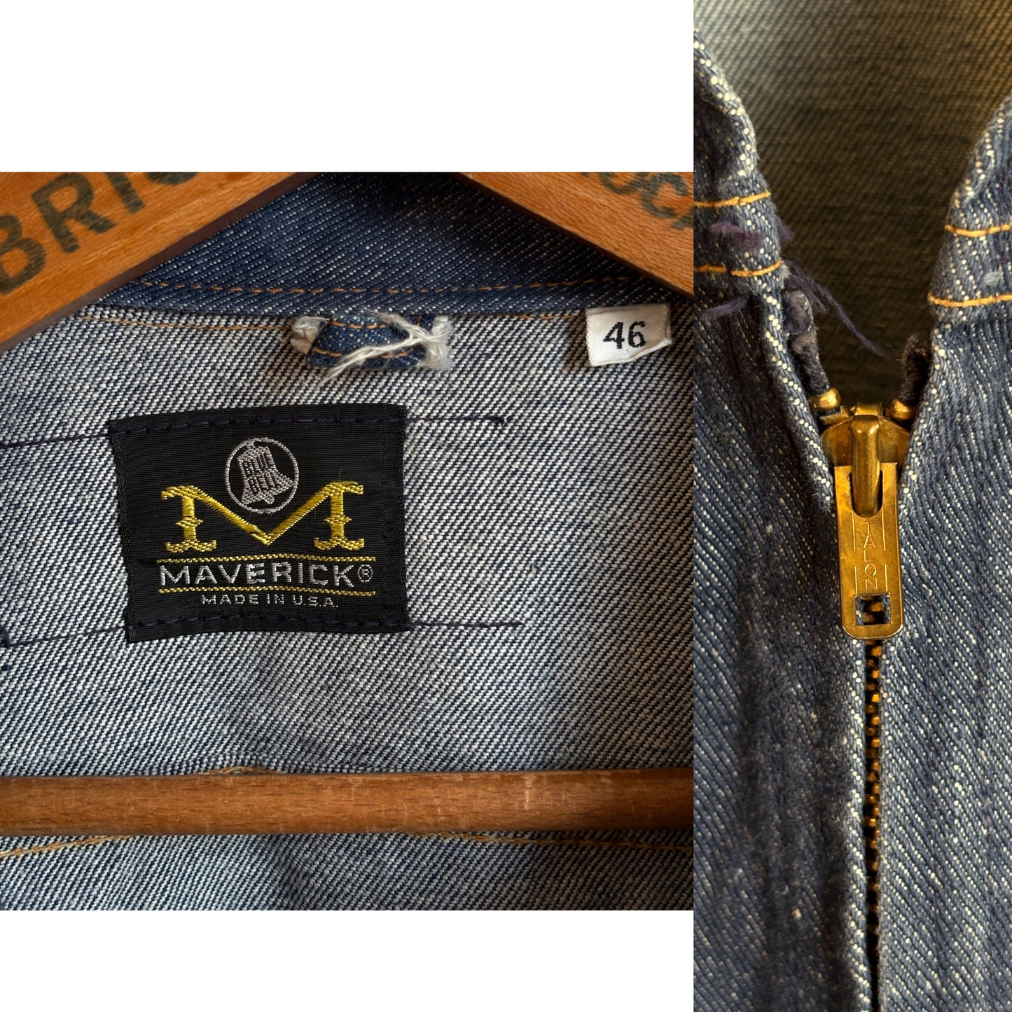 Size 46US / 56EU. Authentic 24MJZ Maverick Jacket – USA-Made Raw Denim Classic
