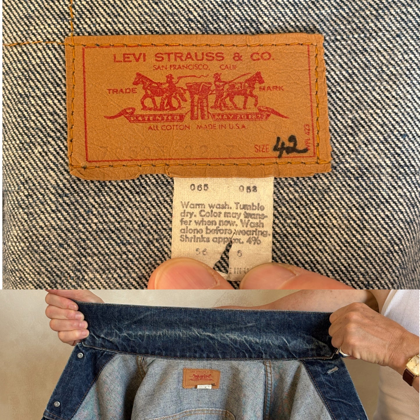 Size 42US / 52EU . Vintage 70s Levis jacket Made in USA. - USA Vintage Bcn