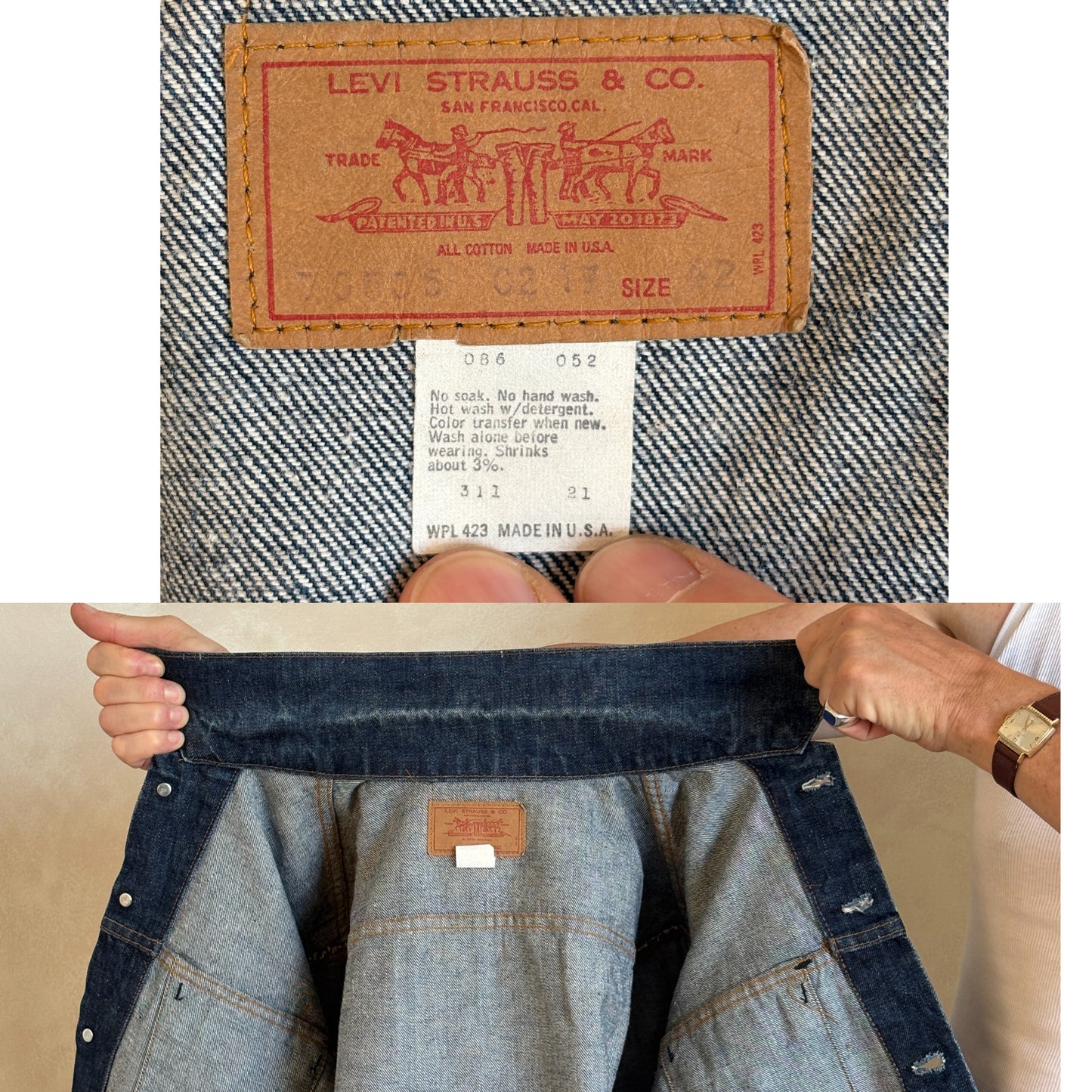 Size 42US / 52EU . Vintage 70s Levis jacket Made in USA.-AJ357 Studio