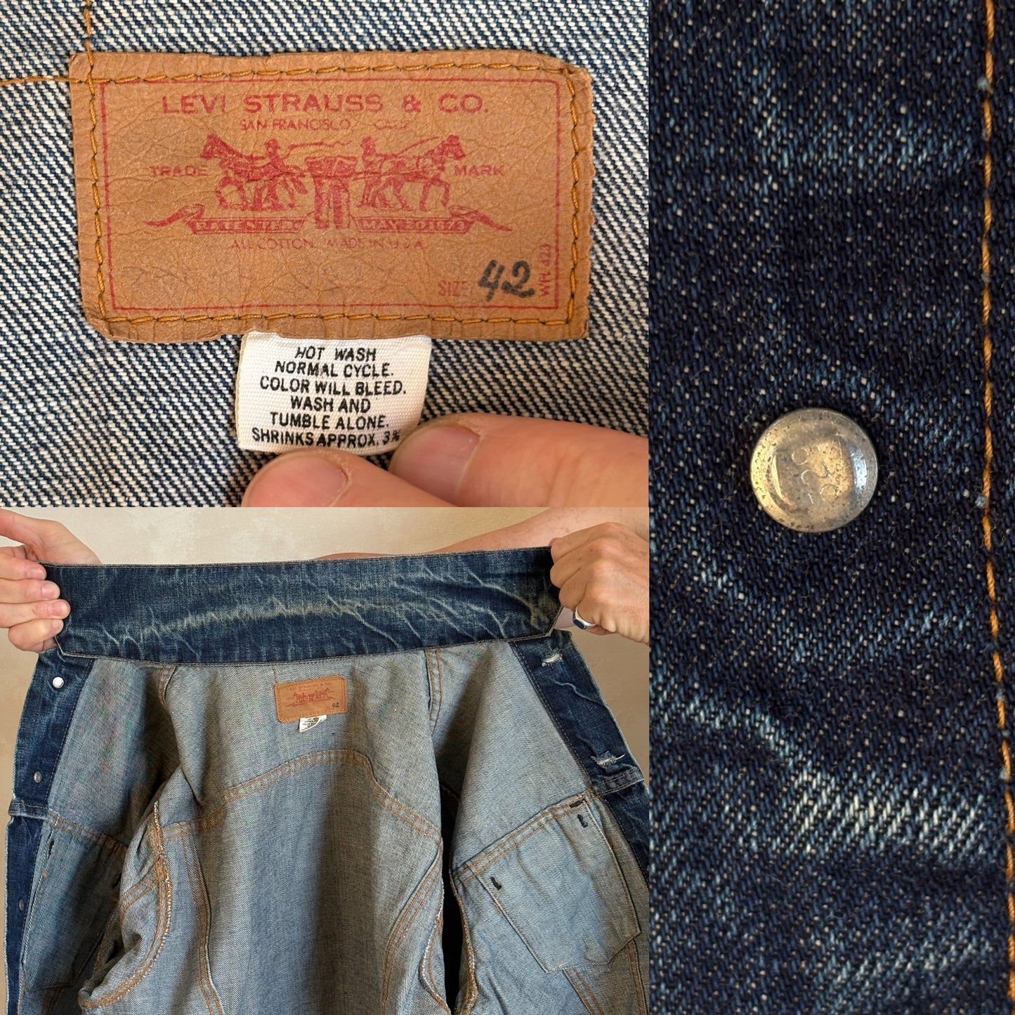 Size 42US / 52EU . Vintage 70s Levis single stitch jacket Made in USA. - USA Vintage Bcn