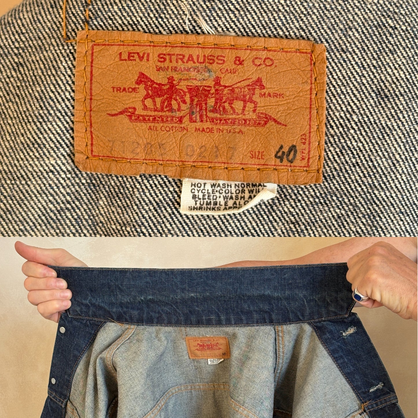 Size 40US / 50EU . Vintage 70s Levis single stitch jacket Made in USA.-AJ357 Studio