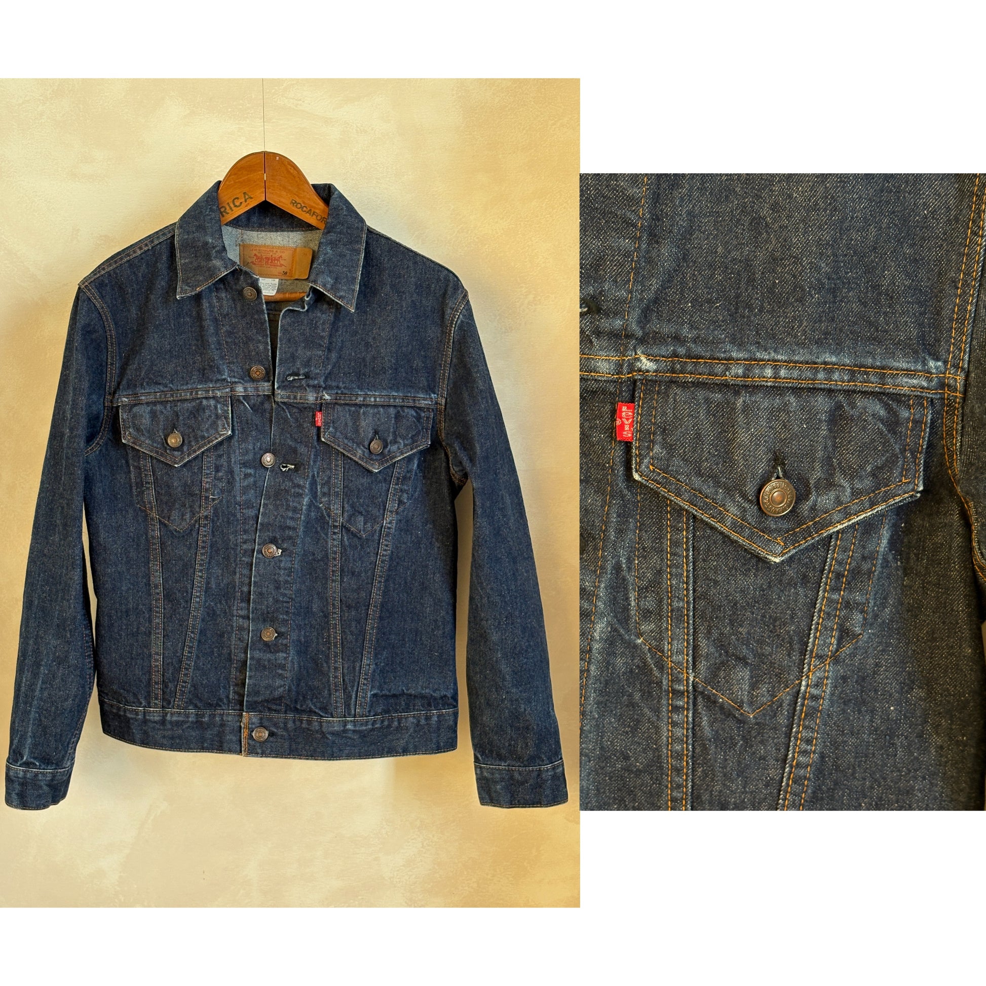 Size 38US / 48EU . Vintage 70s Levi’s Denim Jacket – 2 Pockets – Made in USA - USA Vintage Bcn