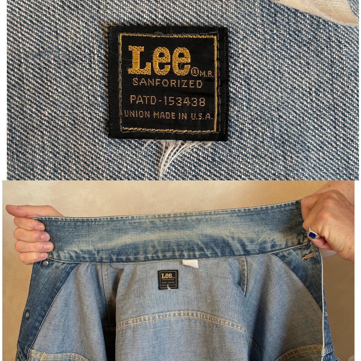 Size 42-44US / 52-54EU.Vintage 70s Lee Union Made Denim Shirt – 2 Pockets – Made in USA - USA Vintage Bcn