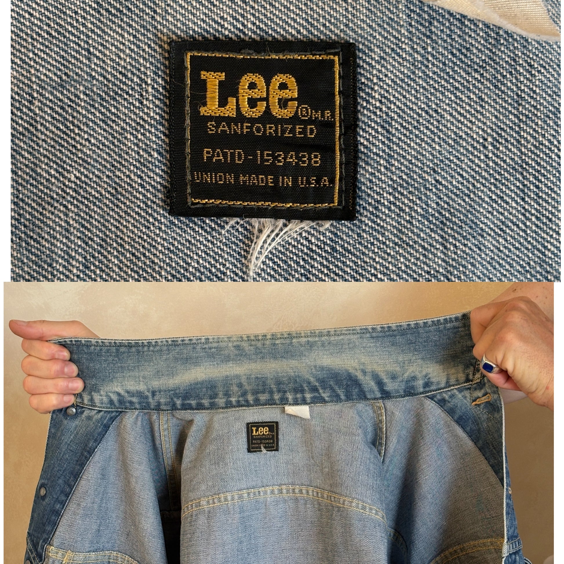 Size 42-44US / 52-54EU.Vintage 70s Lee Union Made Denim Shirt – 2 Pockets – Made in USA - USA Vintage Bcn