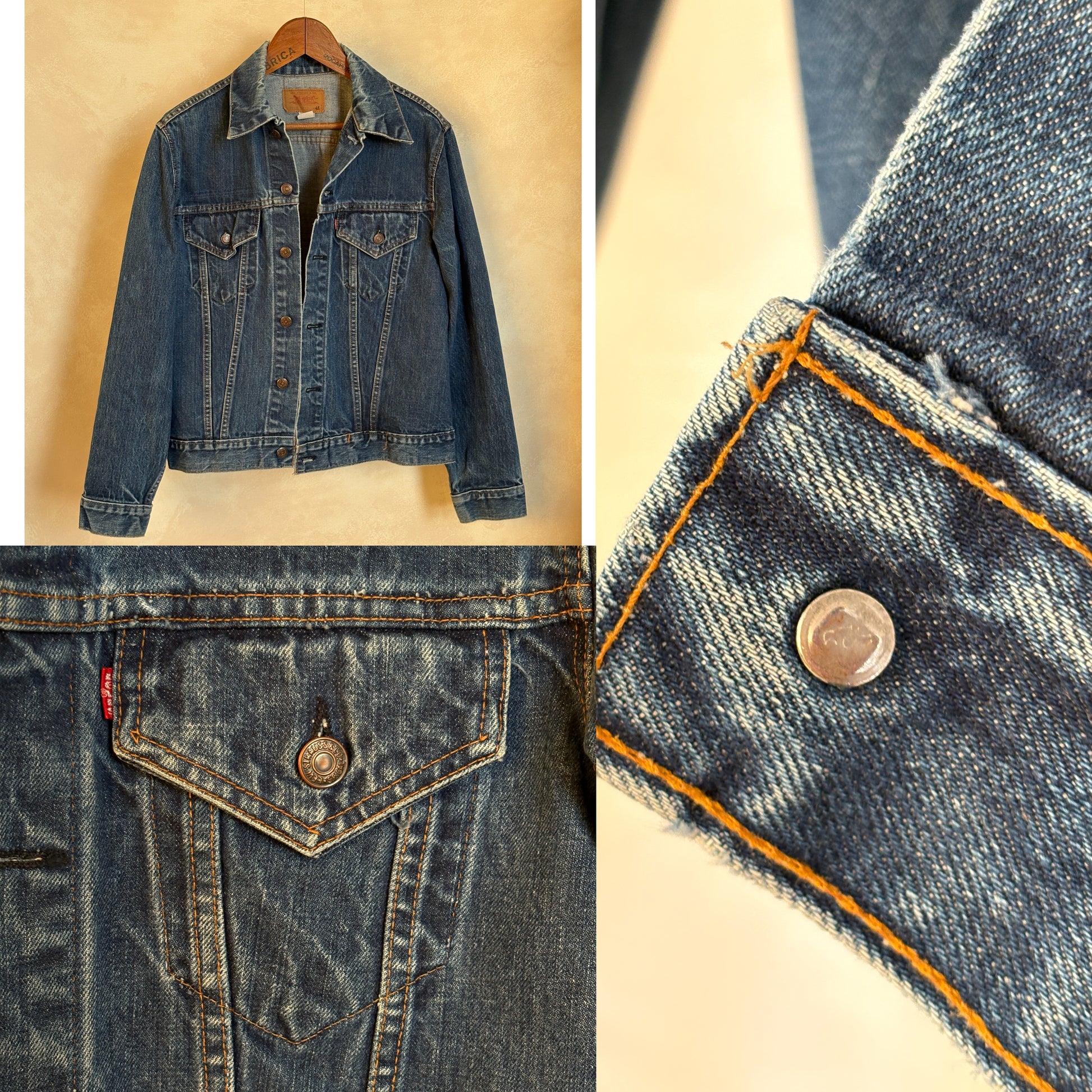 Size 42US / 52EU . Vintage 70s Levi’s Denim Jacket – 2 Pockets – Made in USA - USA Vintage Bcn