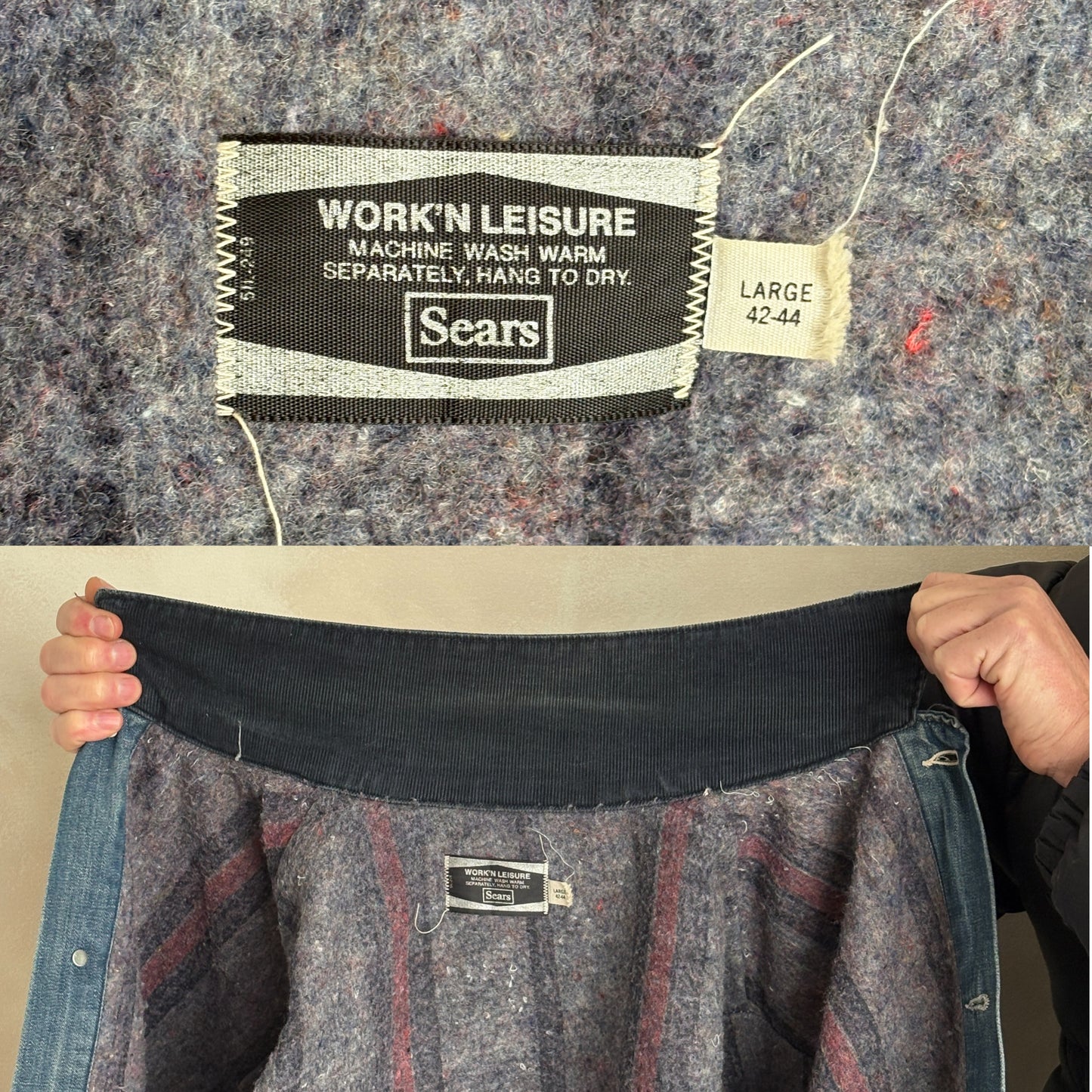 Vintage Sears Denim Chore Jacket – Lined – Made in USA – Size Large – 1970s Workwear Style-AJ357 Studio-AJ357 Studio