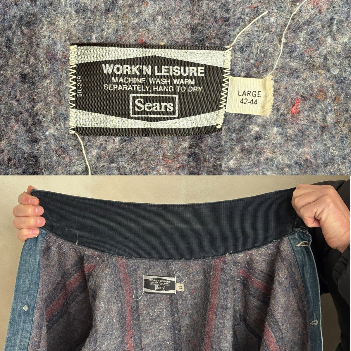 Vintage Sears Denim Chore Jacket – Lined – Made in USA – Size Large – 1970s Workwear Style-AJ357 Studio