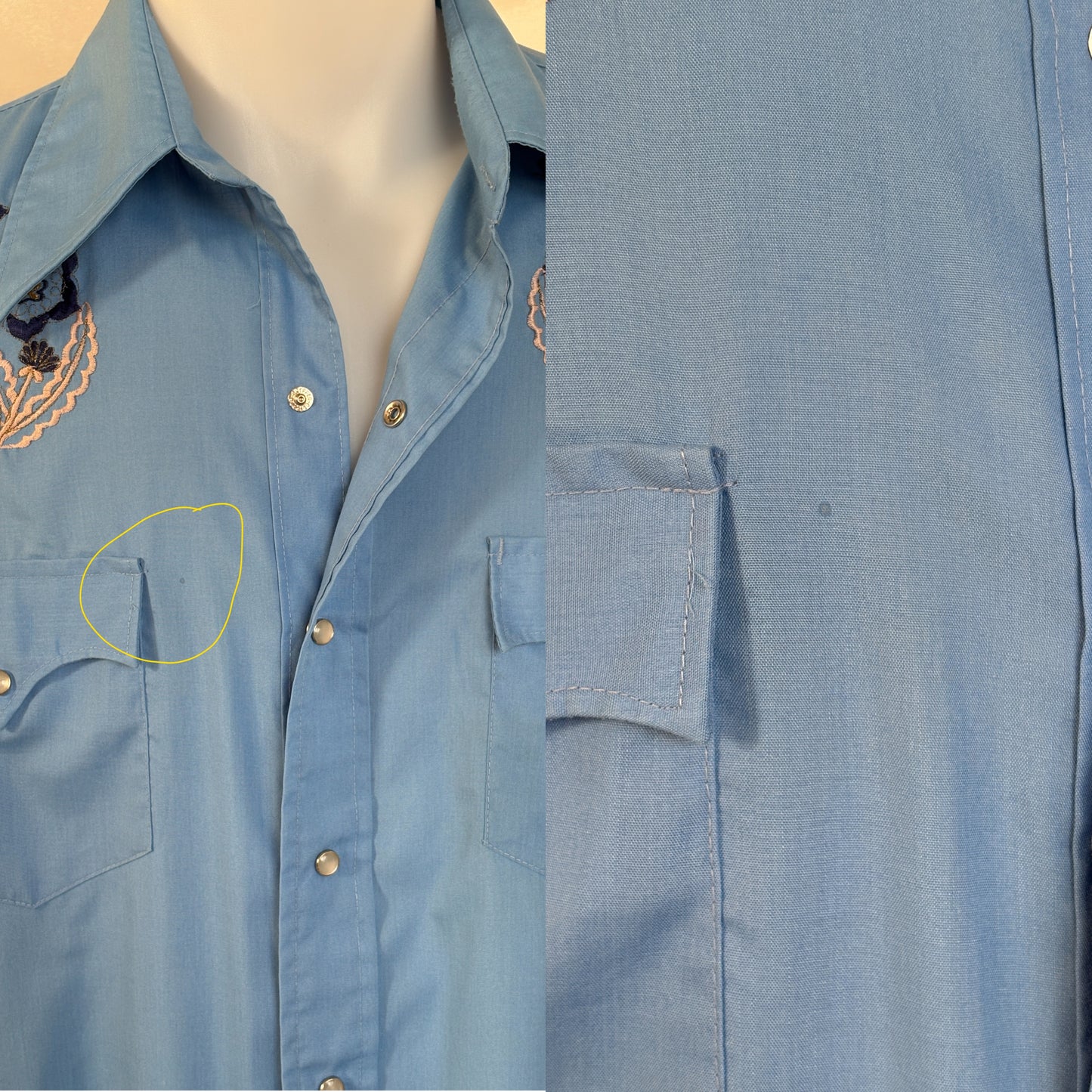 Size M. Authentic 70’s Vintage embroidered Western Shirt - USA Vintage Bcn