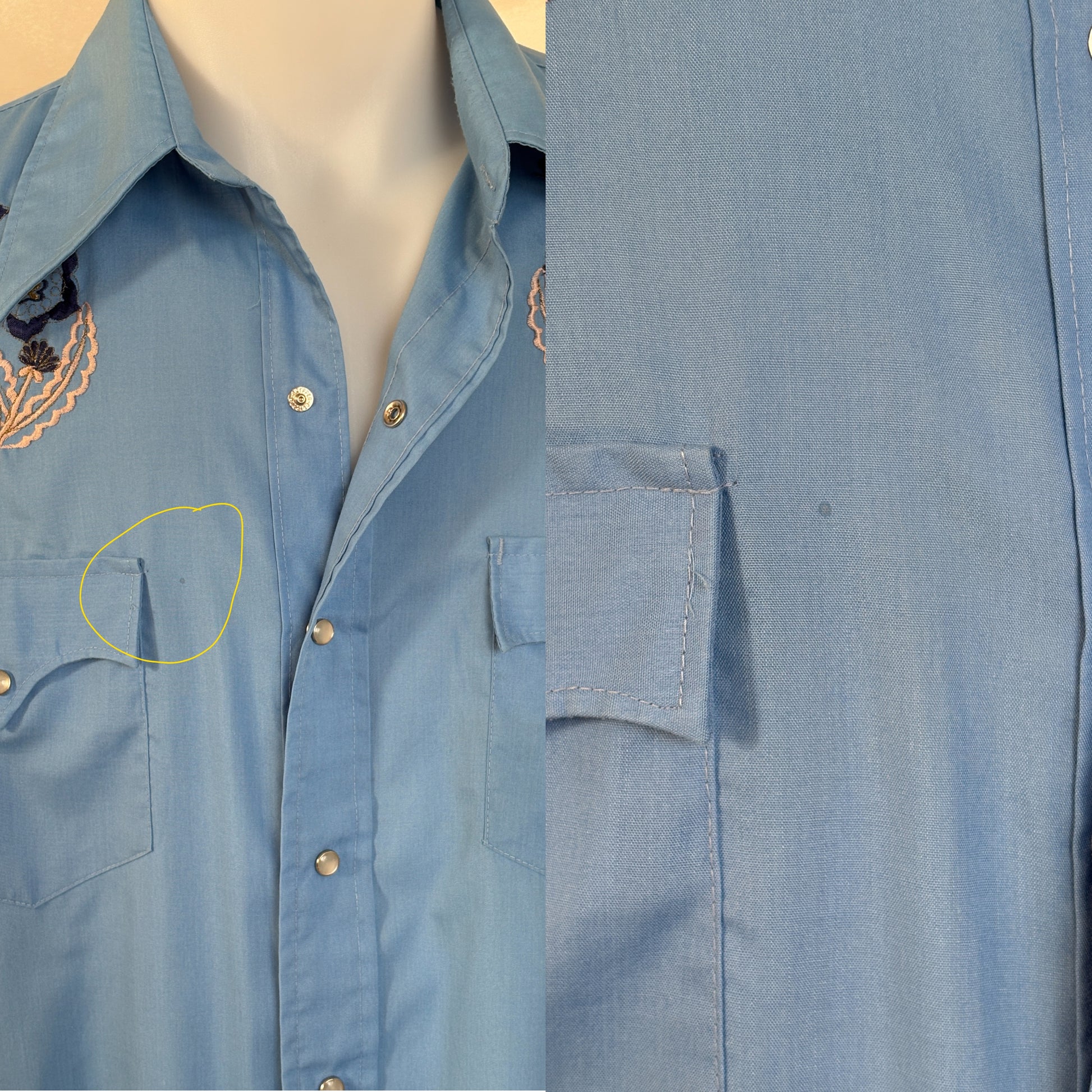 Size M. Authentic 70’s Vintage embroidered Western Shirt - USA Vintage Bcn
