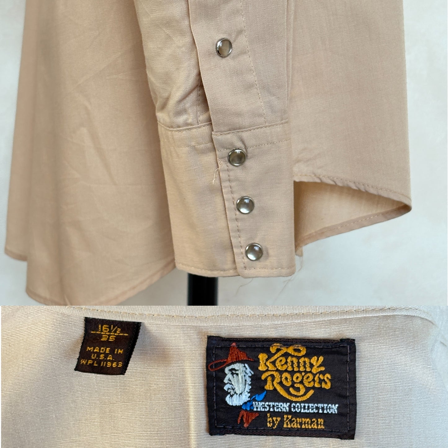 Size M. Authentic 70’s H Kenny Rogers embroidered shirt Western Shirt - USA Vintage Bcn