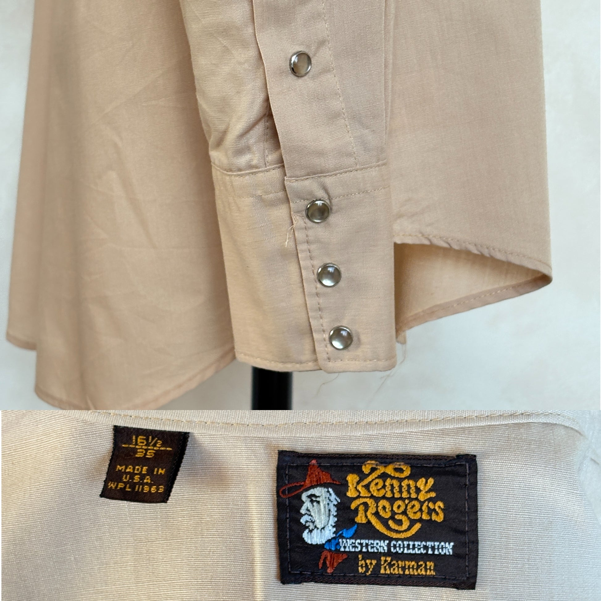 Size M. Authentic 70’s H Kenny Rogers embroidered shirt Western Shirt - USA Vintage Bcn