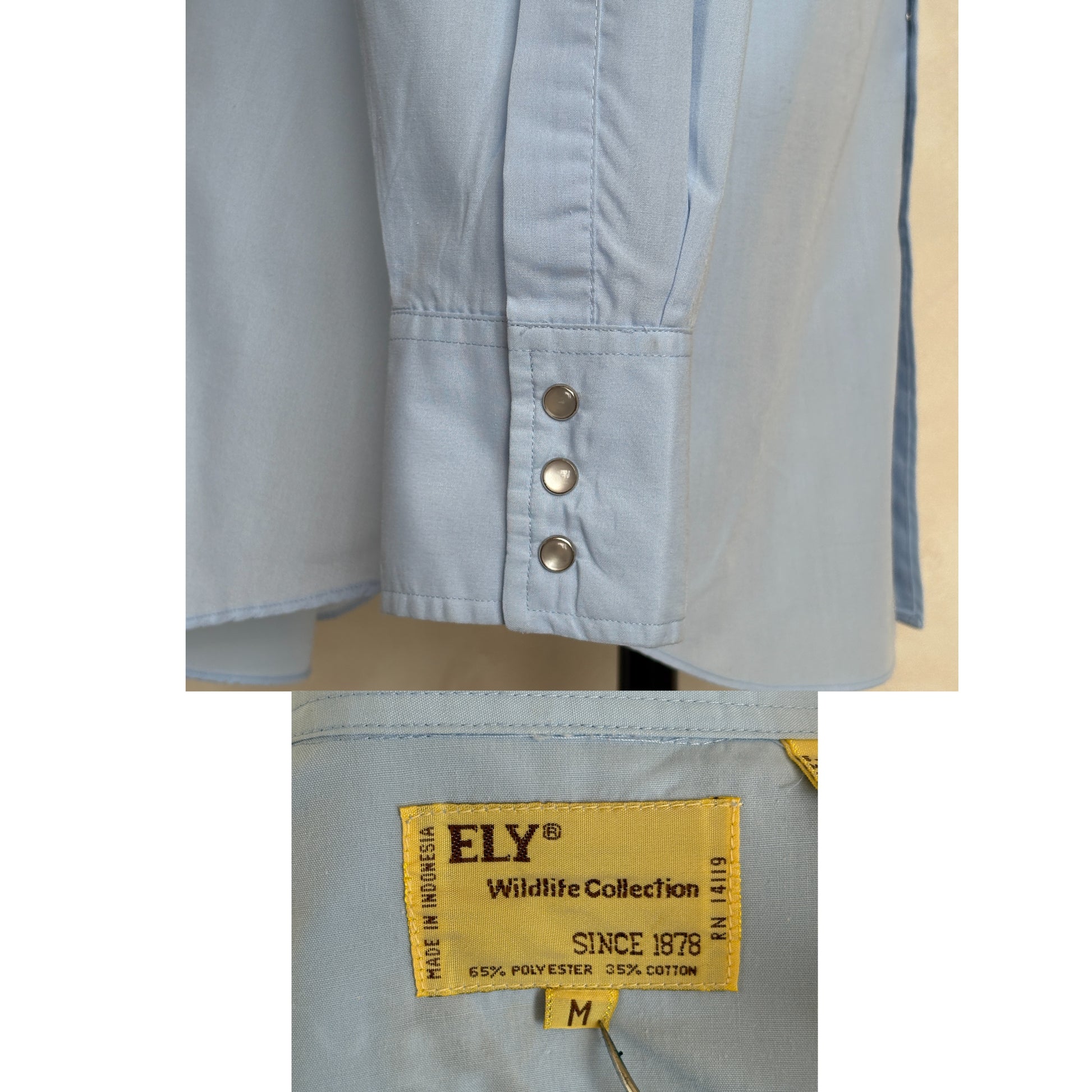 Size M. Authentic 70s Ely embroidered Western Shirt — - USA Vintage Bcn