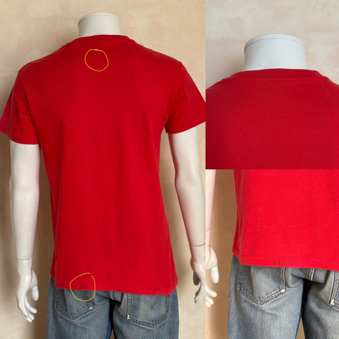 Vintage 1980s WAS Hinton bowling t-shirt with bold retro athletic graphic, size large