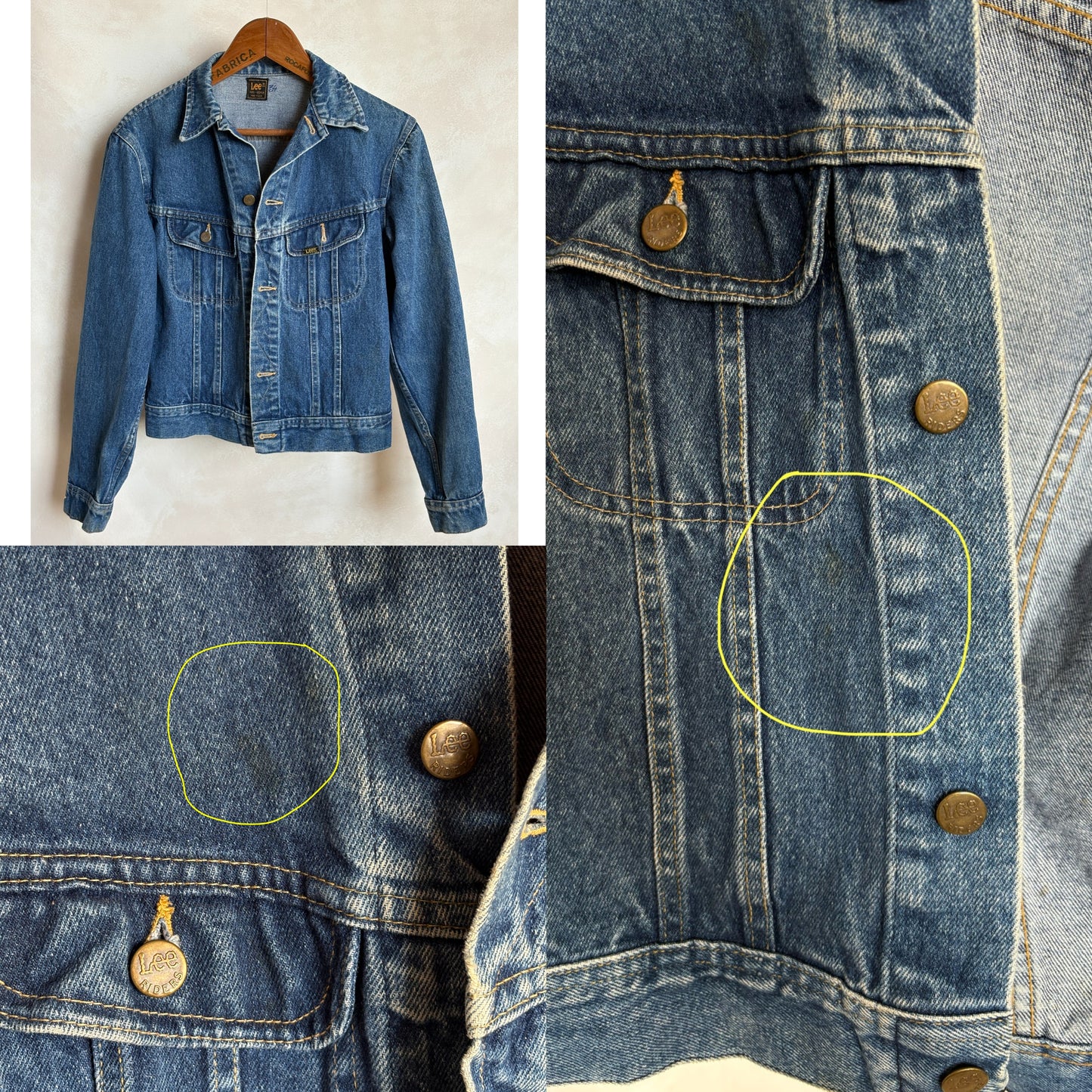Size 36US / 46EU . Vintage 80s Lee Denim Jacket – 2 Pockets – Made in USA - USA Vintage Bcn