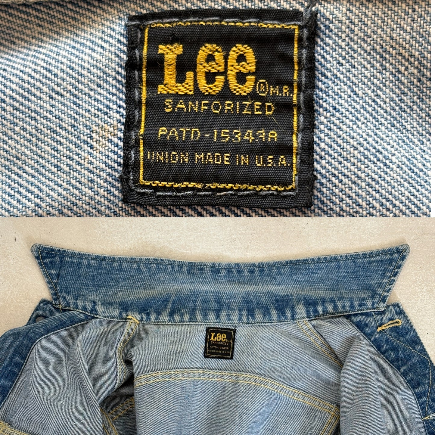 Size 34US / 44EU. Vintage 80s Lee Union Made Denim Shirt – 2 Pockets – Made in USA-AJ357 Studio