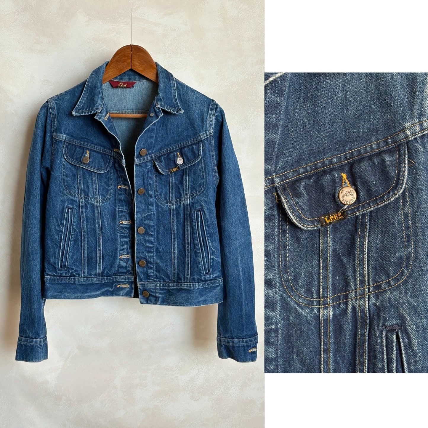 Size 34US / 44EU .Vintage 80s Lee Denim Jacket – 4 Pockets – Made in USA - USA Vintage Bcn