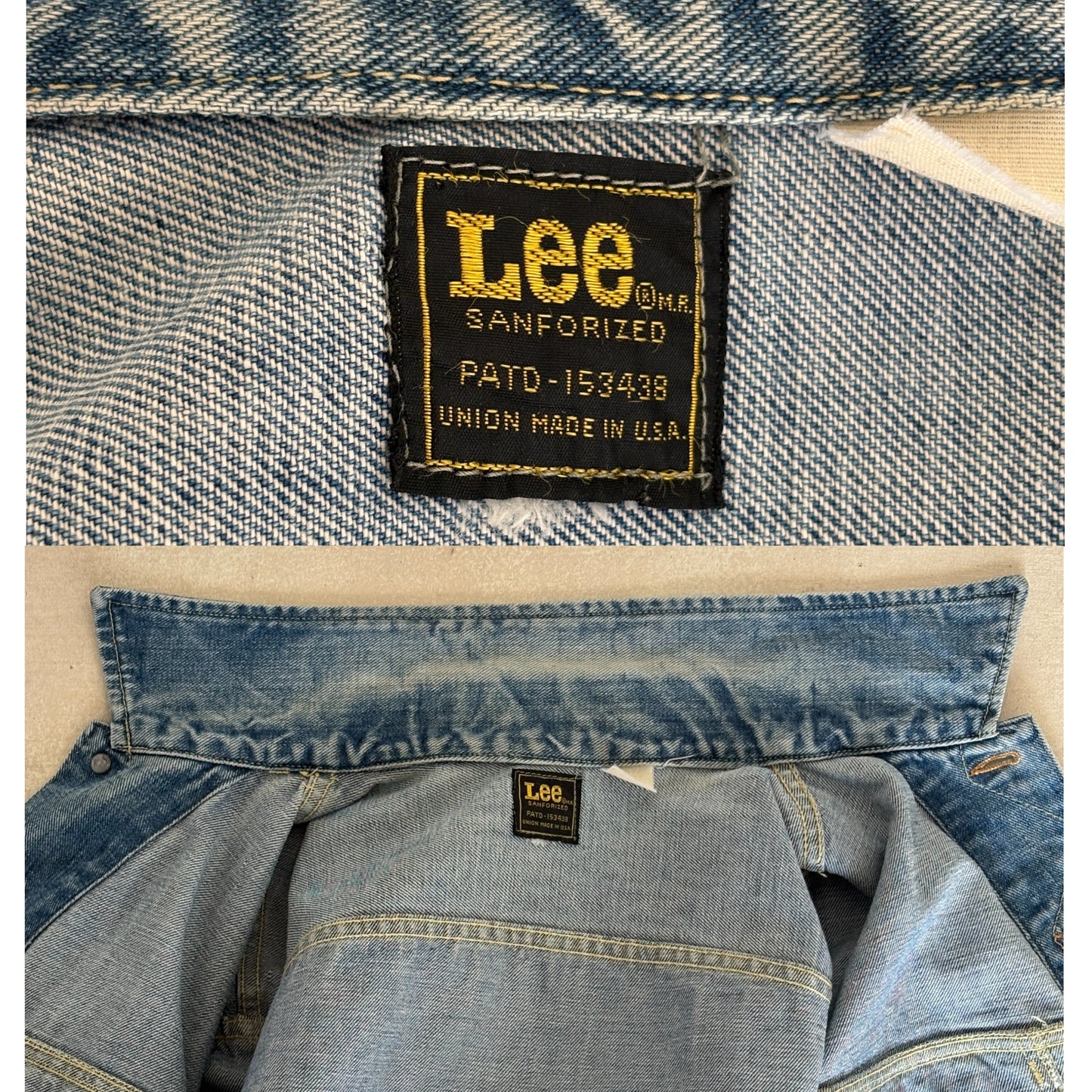 Size 38/40US . Vintage 70s Lee Union Made Denim Shirt – 2 Pockets – Made in USA - USA Vintage Bcn