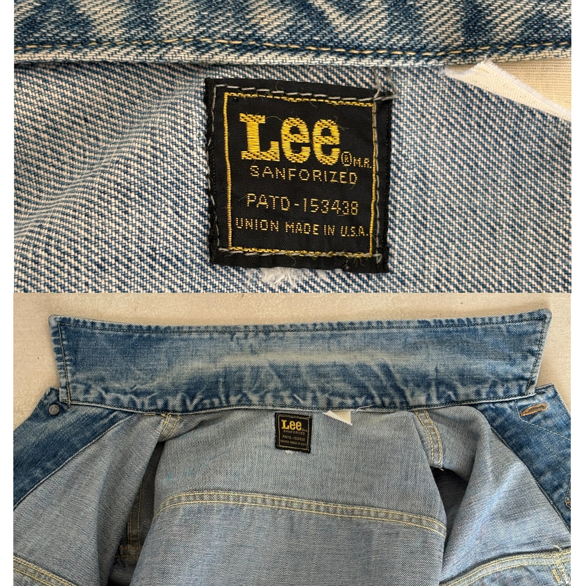 Size 38/40US . Vintage 70s Lee Union Made Denim Shirt – 2 Pockets – Made in USA - USA Vintage Bcn