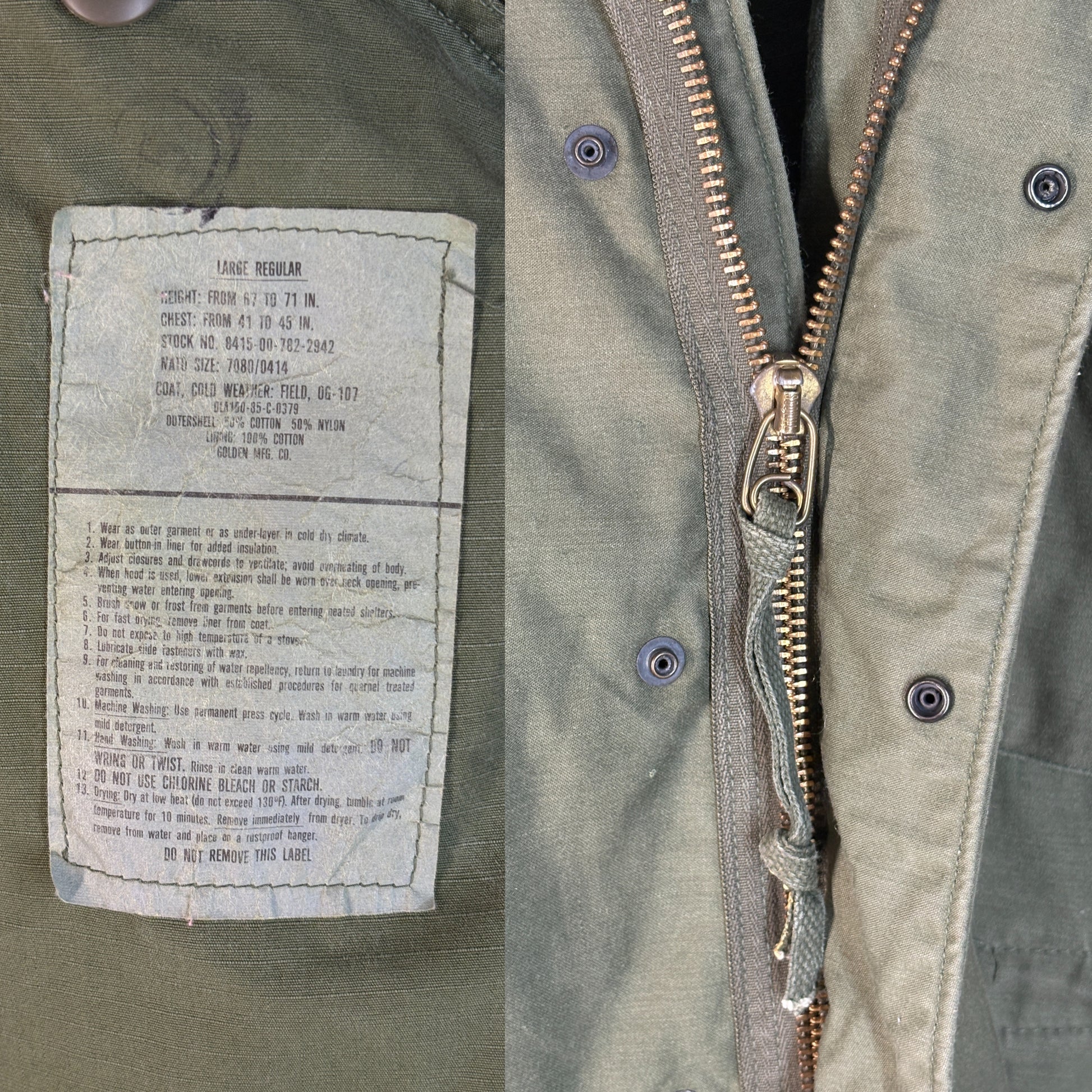 Large Reg. Authentic 1985 US Army M-65 field jacket Military - USA Vintage Bcn