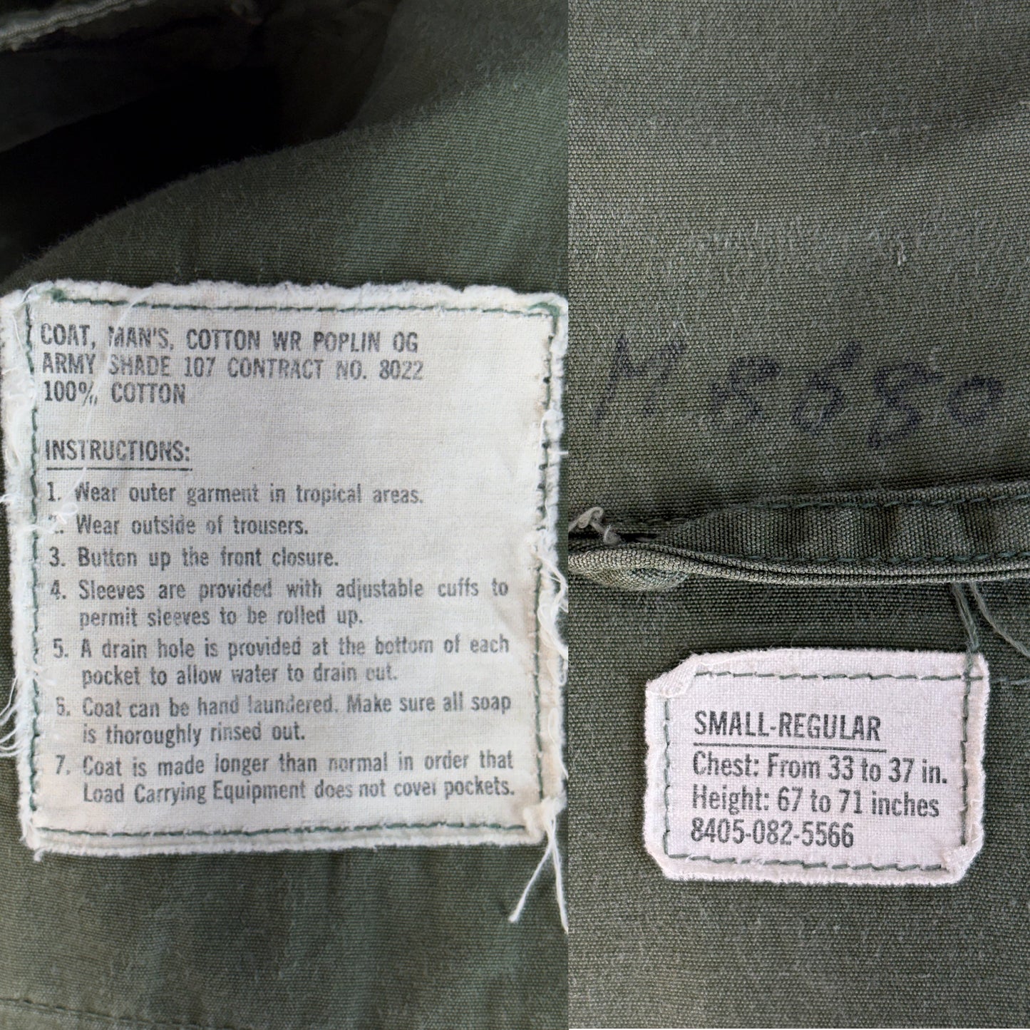 Small Reg. Authentic 1966/67 US Army vintage Vietnam jungle jacket. - USA Vintage Bcn