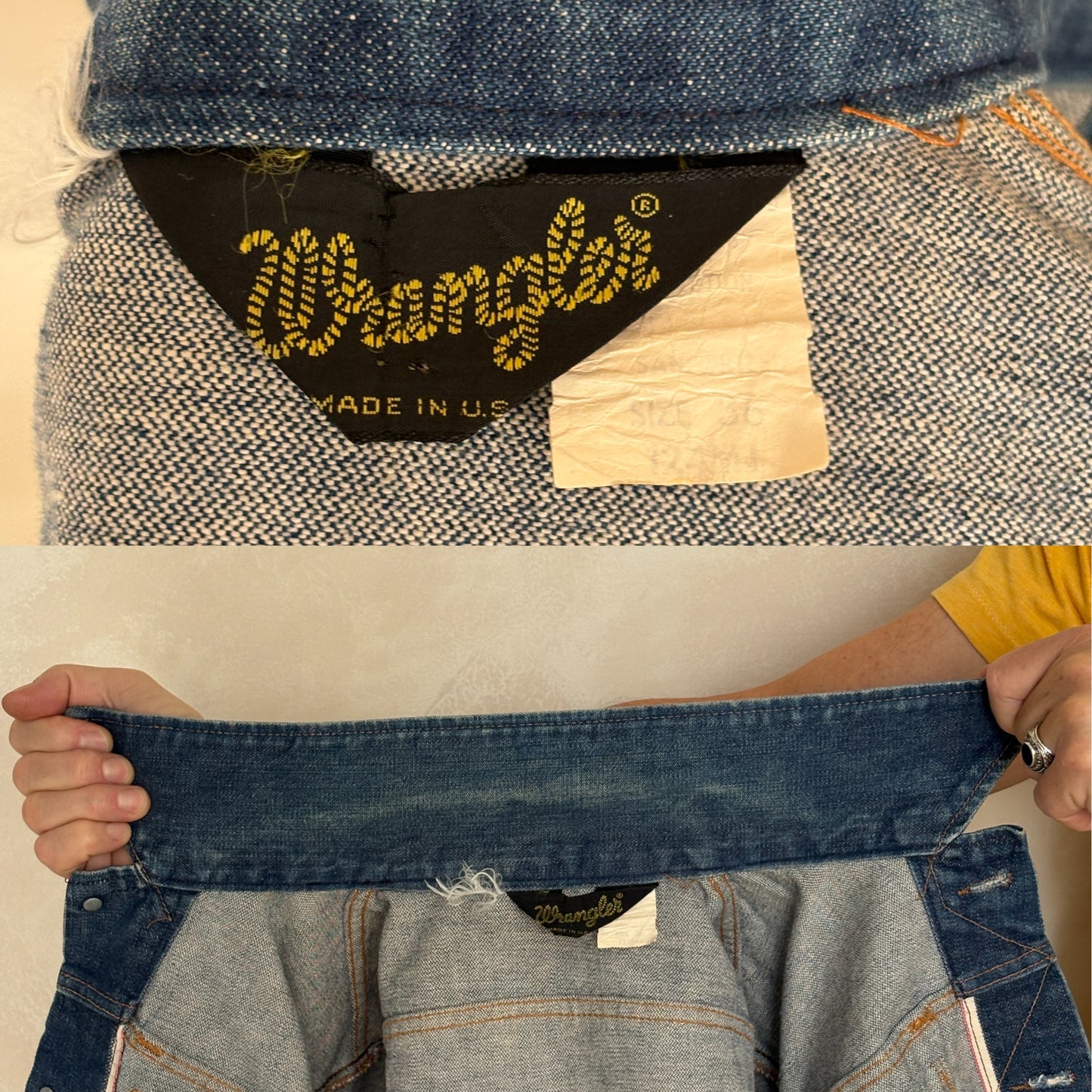 Size 36US . Vintage 70s Wrangler Denim Jacket – 4 Pockets