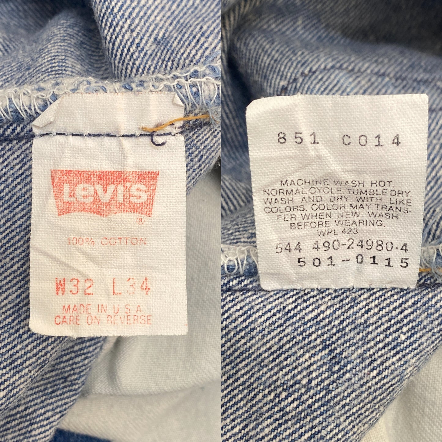 32X34 Levi's 501 Vintage Denim Jeans Made in USA-military-AJ357 Studio