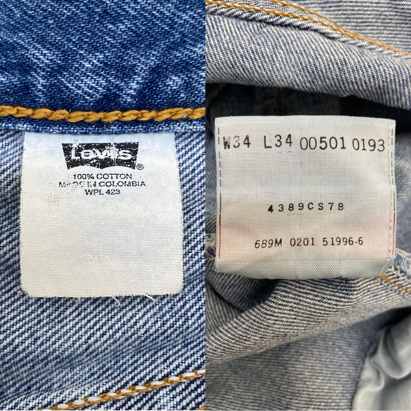 34X34 Levi's 501 Vintage Denim Jeans - USA Vintage Bcn