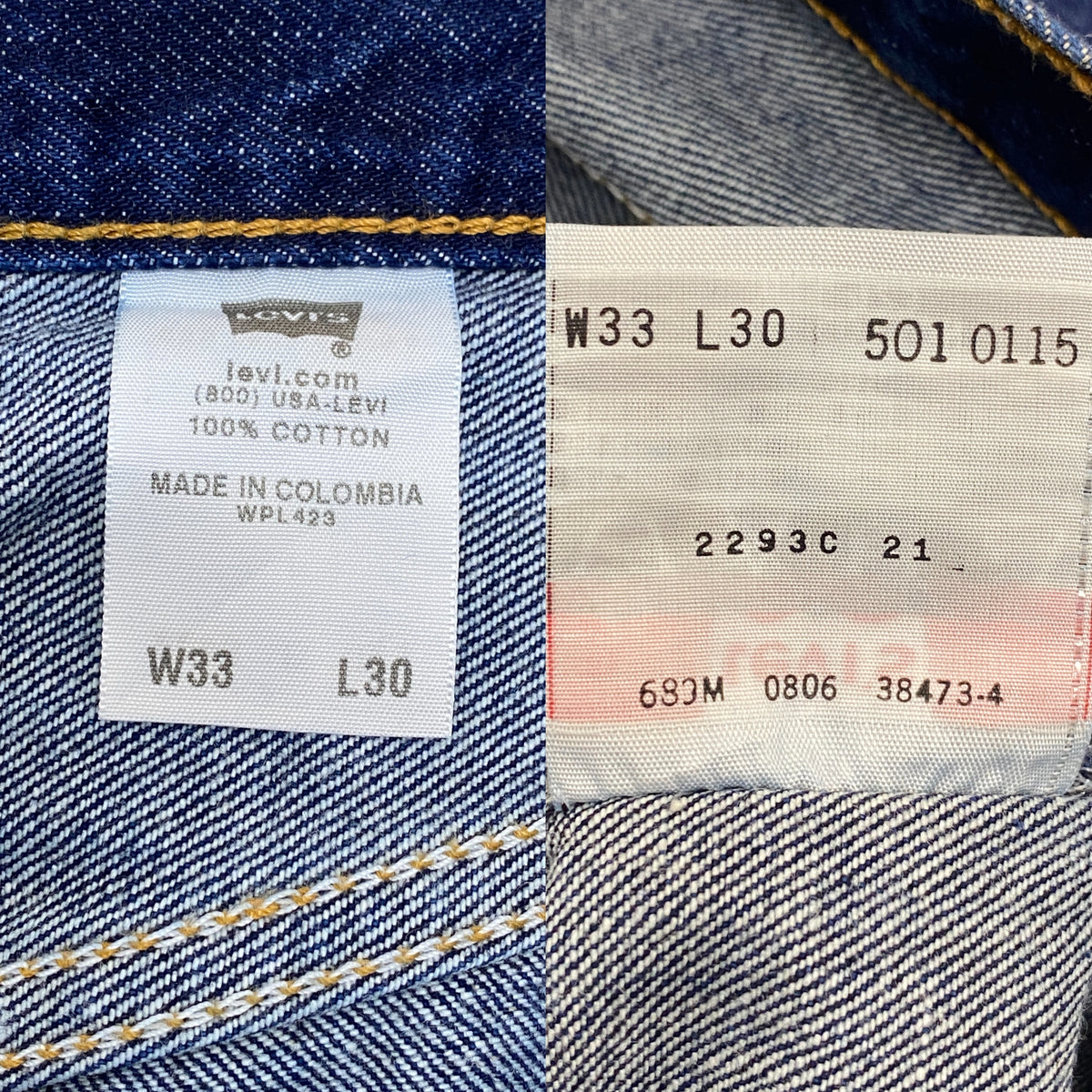 33X30 Levi's 501 Vintage 2006 Denim Jeans Made in Colombia-military-AJ357 Studio